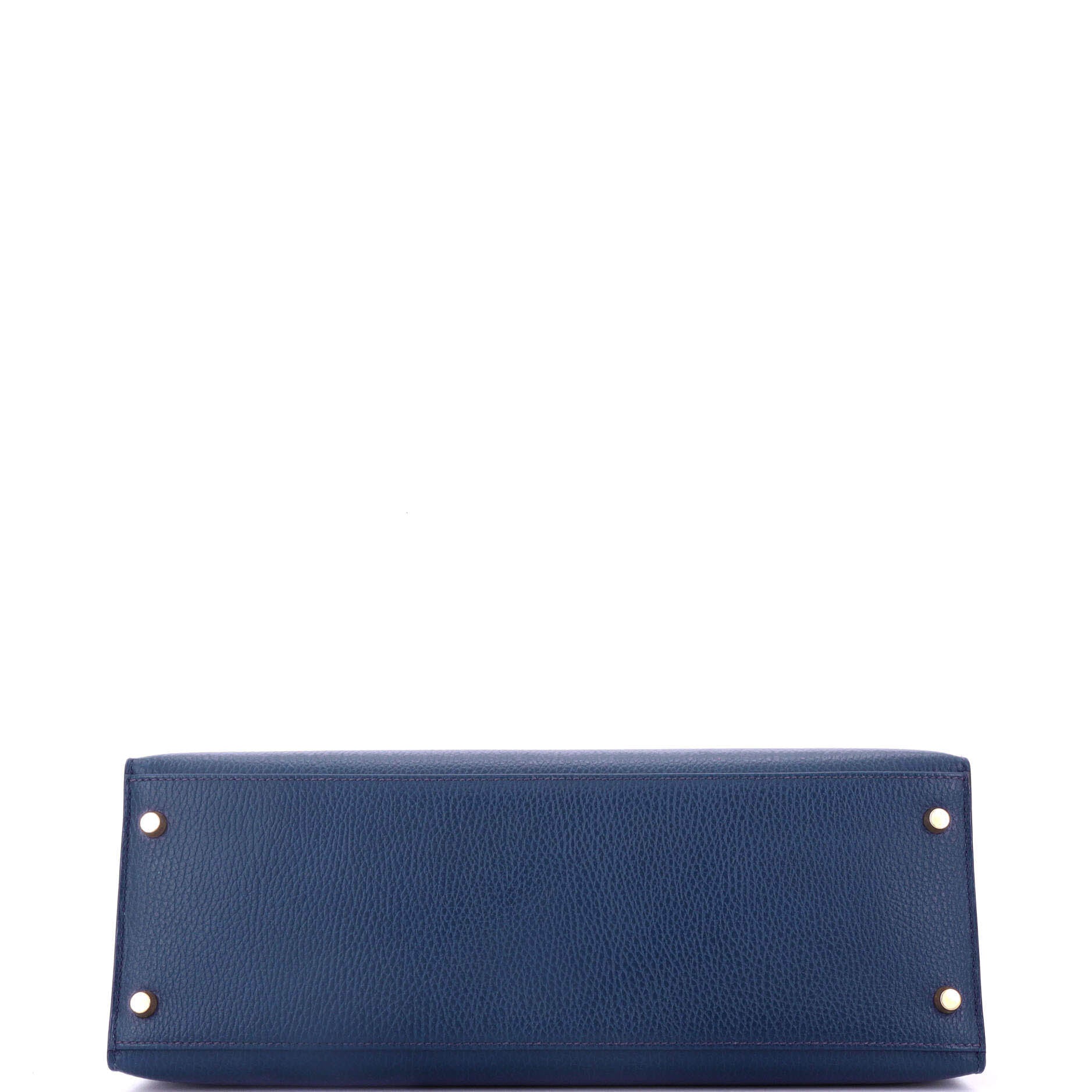 Kelly Handbag Bleu Saphir Ardennes with Gold Hardware 35