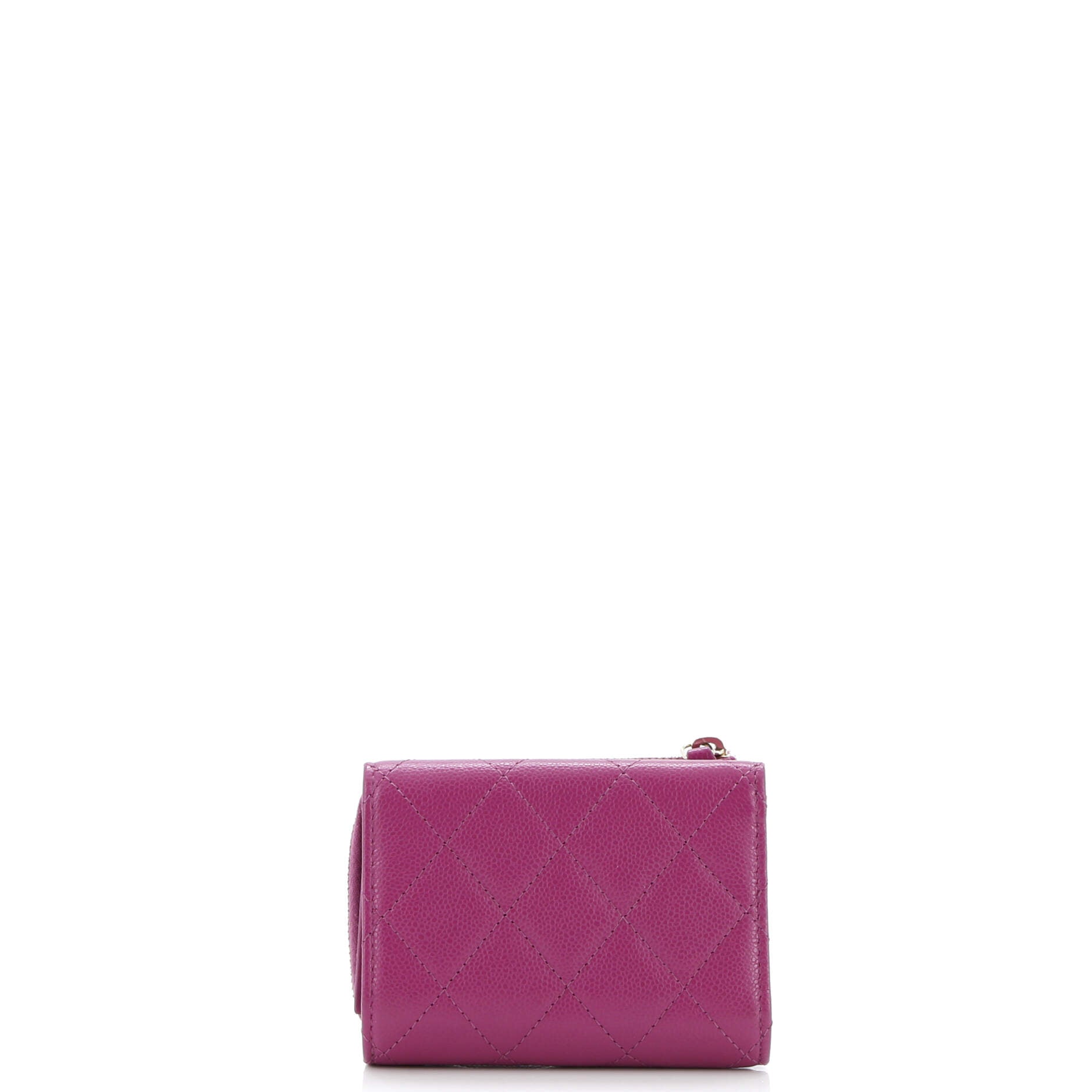 CC Zip Trifold Wallet Quilted Caviar Compact