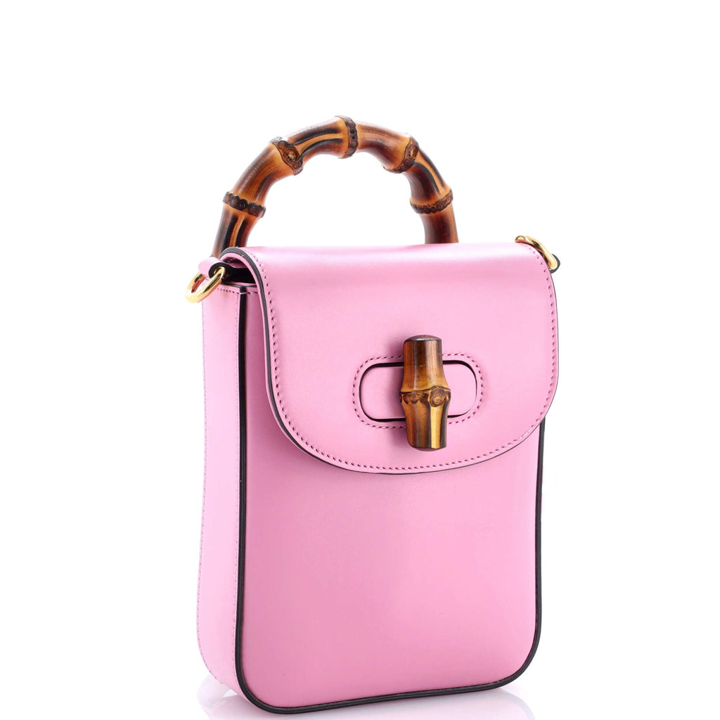 Bamboo Top Handle Backpack Leather Mini
