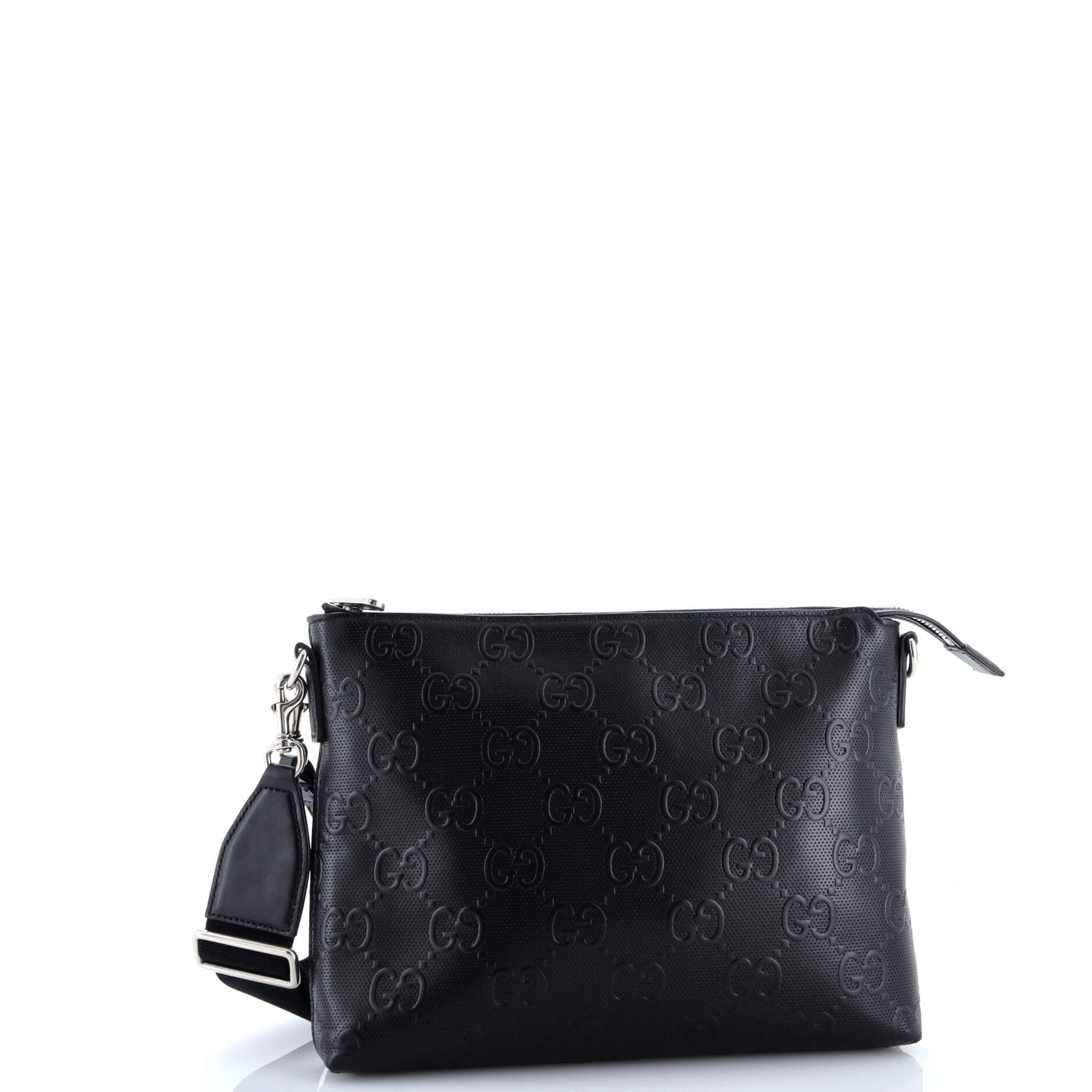 Convertible Messenger Bag GG Embossed Perforated Leather Medium
