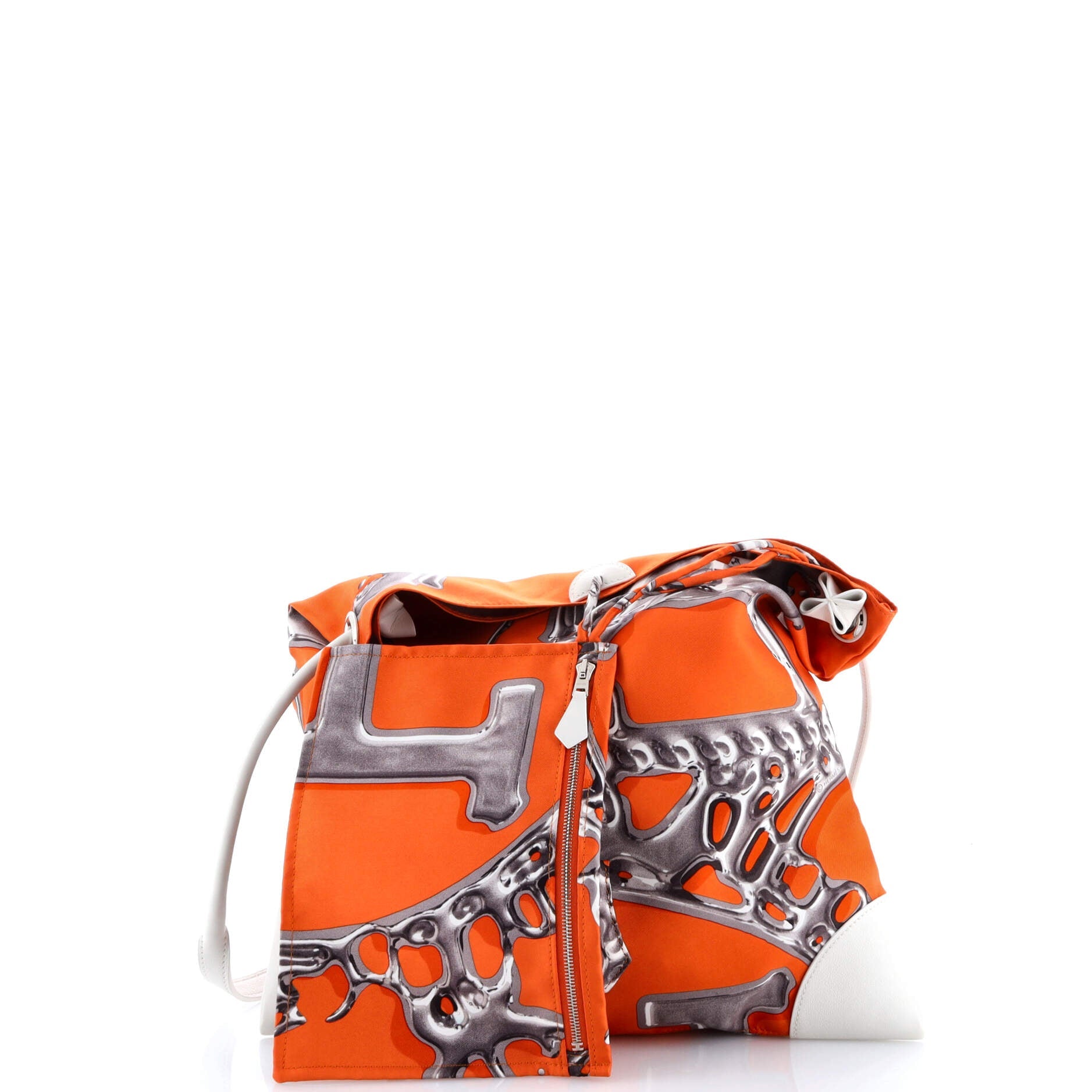 Silky City Bag Printed Silk and Leather PM