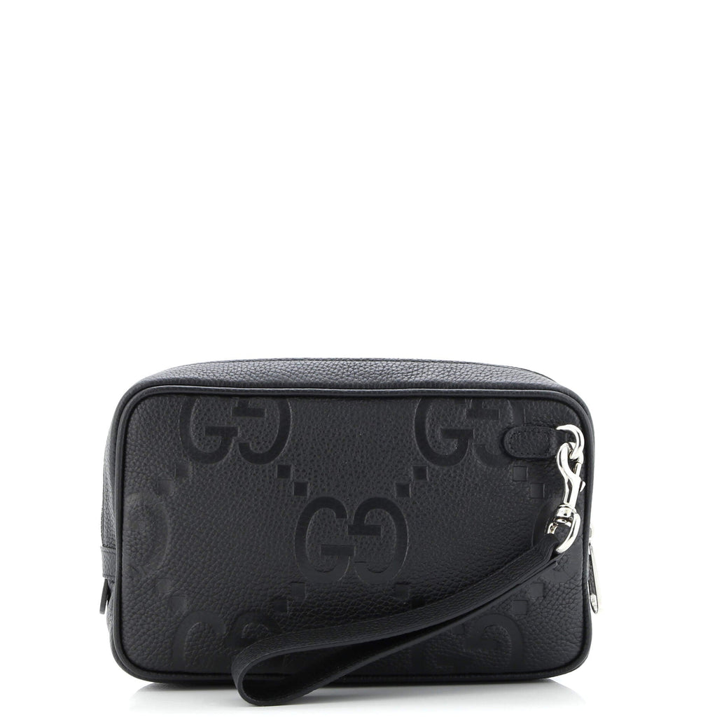 Wristlet Pouch Jumbo GG Embossed Leather