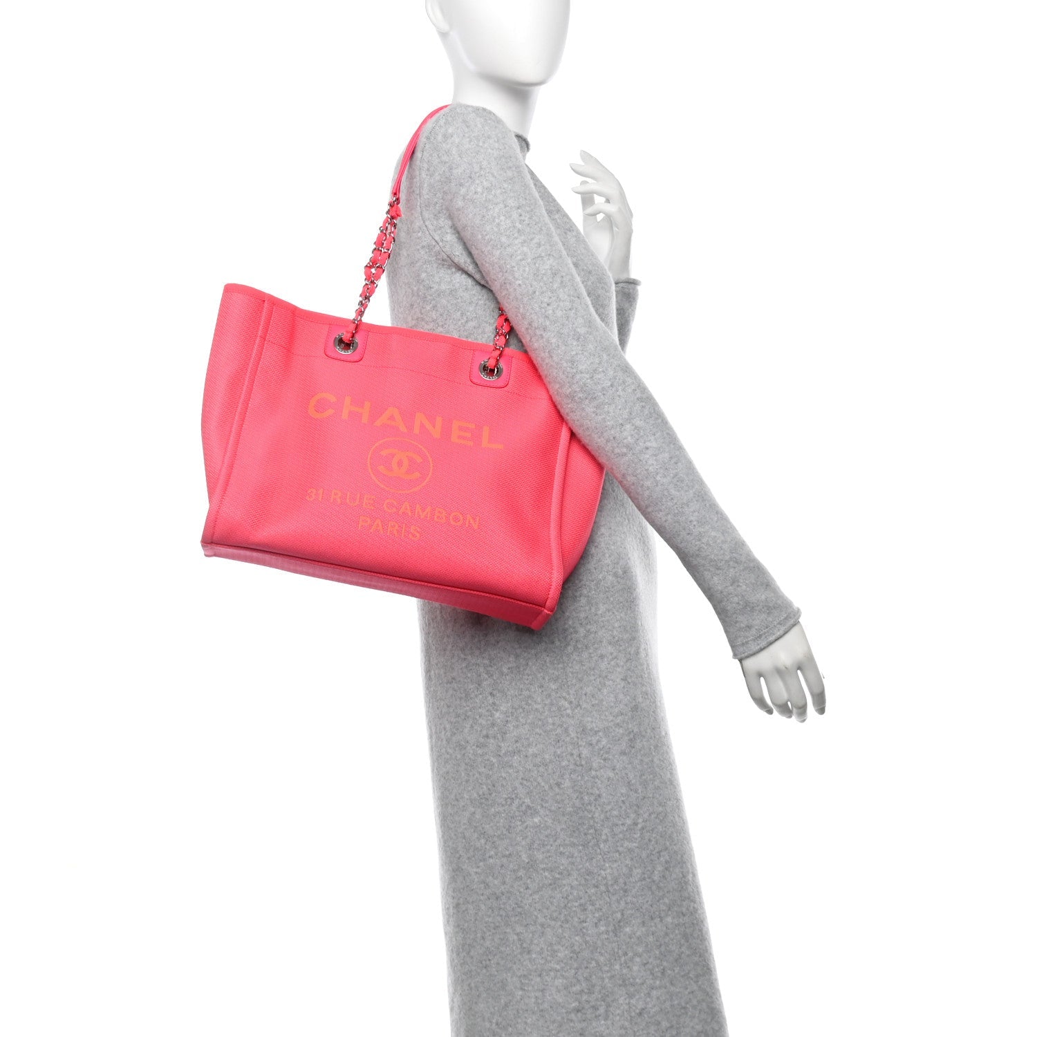Mixed Fibers Small Deauville Tote Pink Orange
