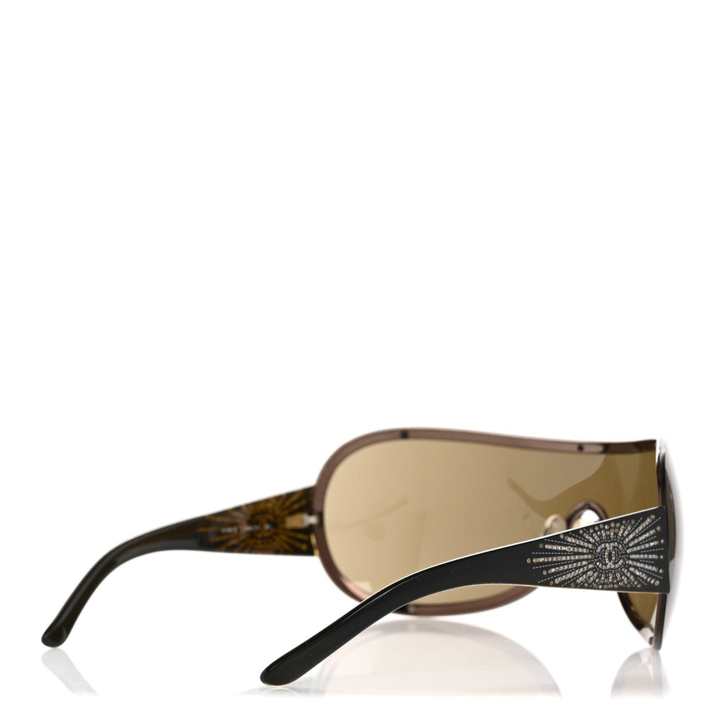 Shield Crystal CC Logo Sunglasses 4148-B Brown