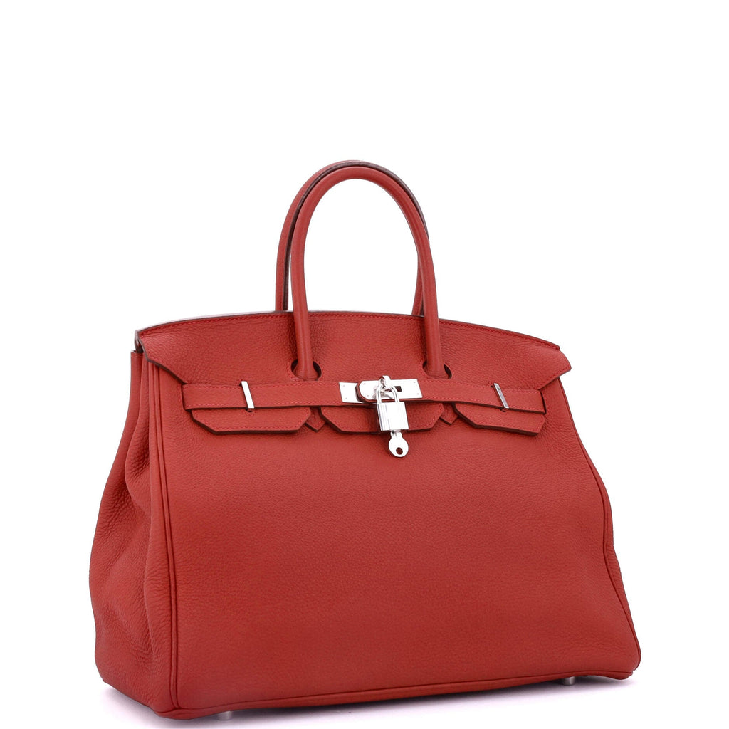 Birkin Handbag Géranuim Togo with Palladium Hardware 35