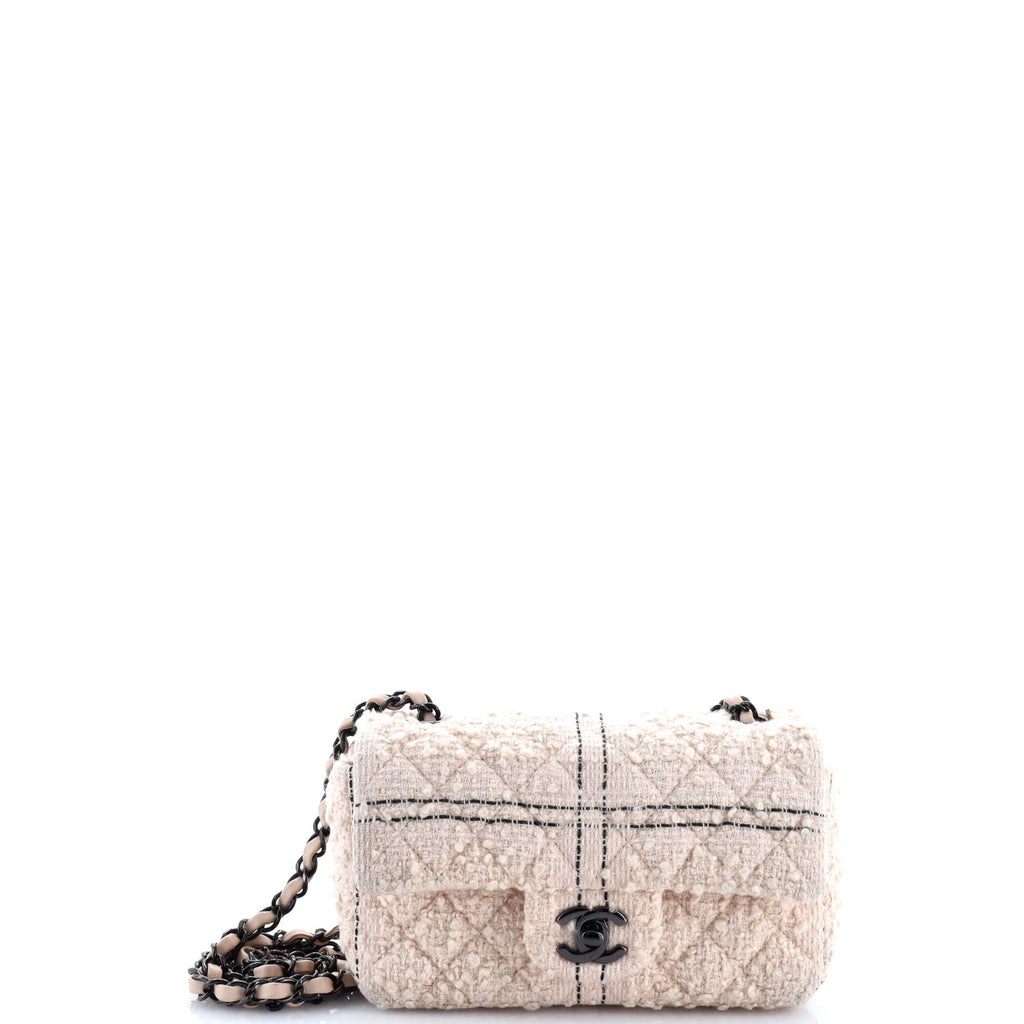 Classic Single Flap Bag Quilted Tweed Mini