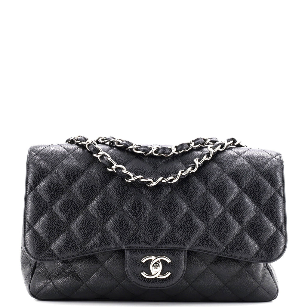 Classic Single Flap Bag Quilted Caviar Jumbo