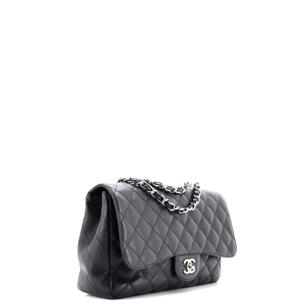 Classic Single Flap Bag Quilted Caviar Jumbo