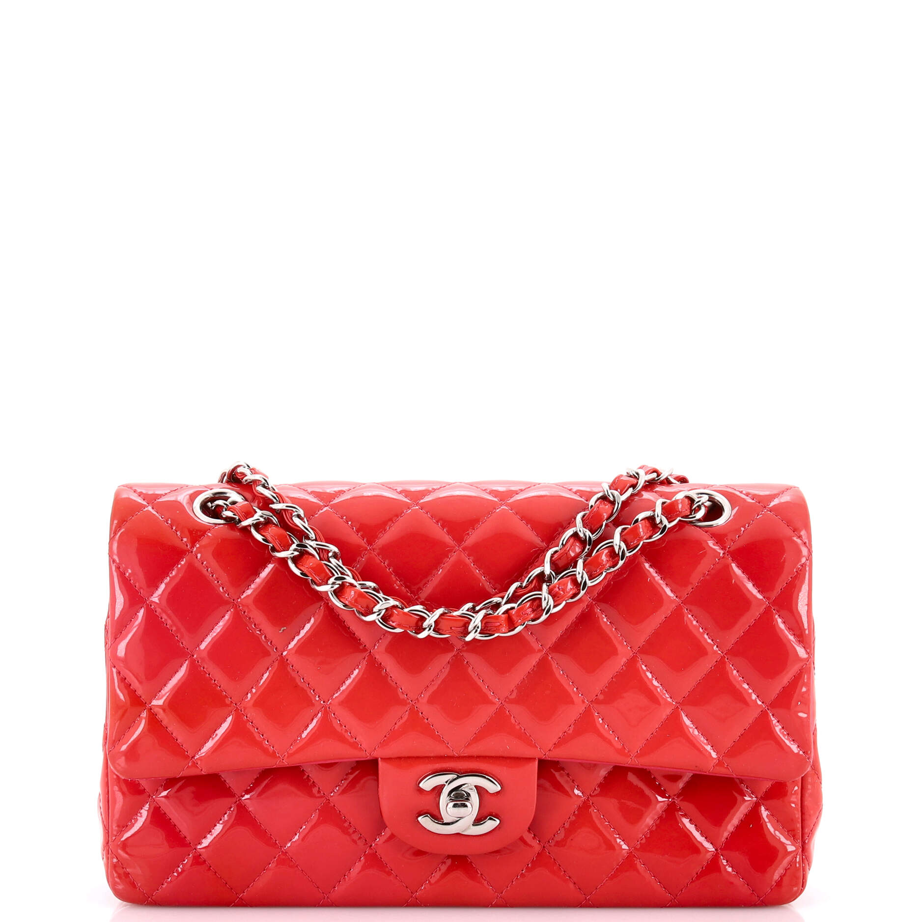 Classic Double Flap Bag Quilted Patent Medium