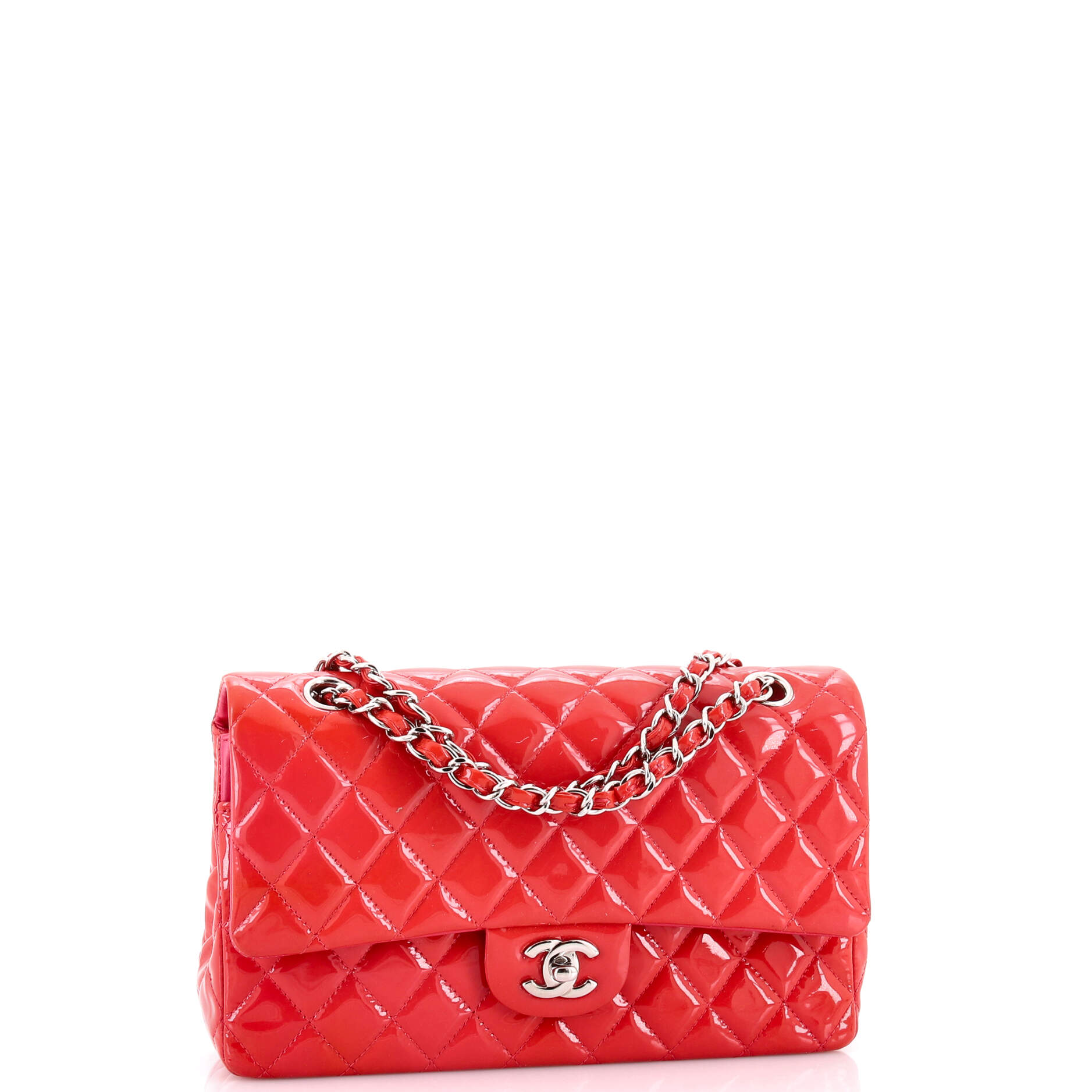 Classic Double Flap Bag Quilted Patent Medium