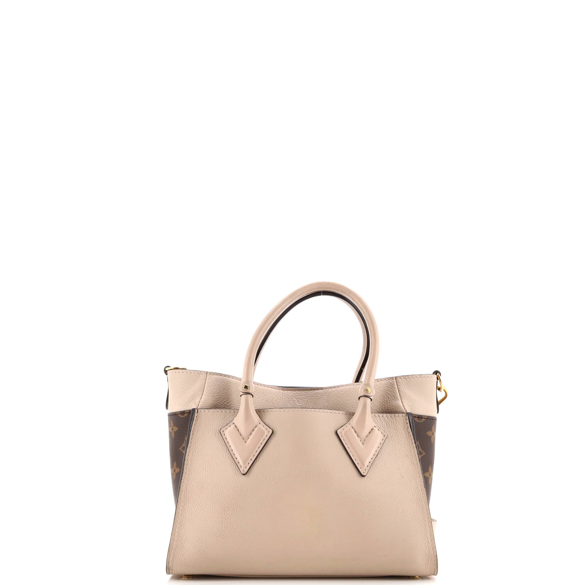 On My Side Tote Leather with Monogram Canvas PM