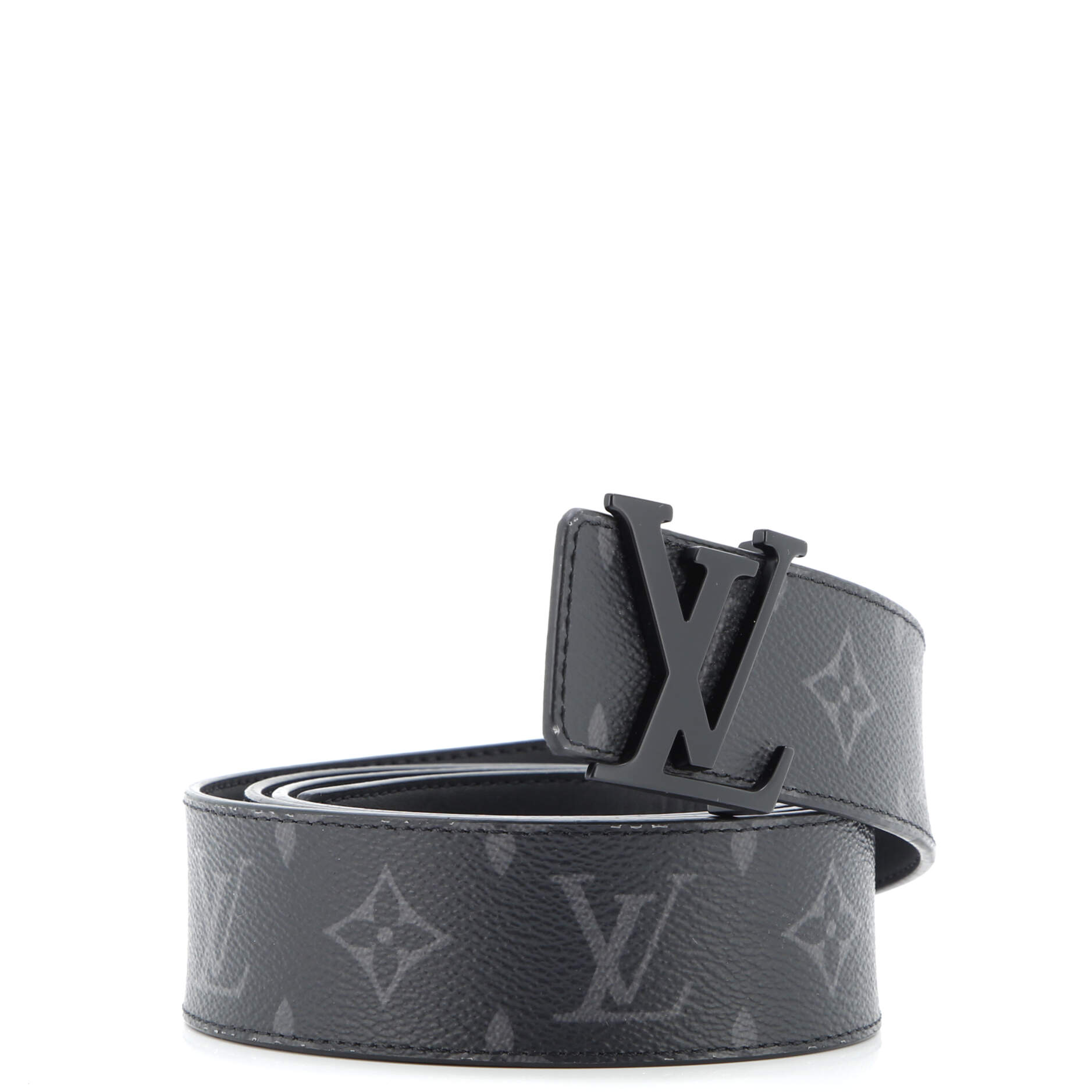 LV Initiales Reversible Belt Monogram Eclipse Canvas and Leather Wide 110