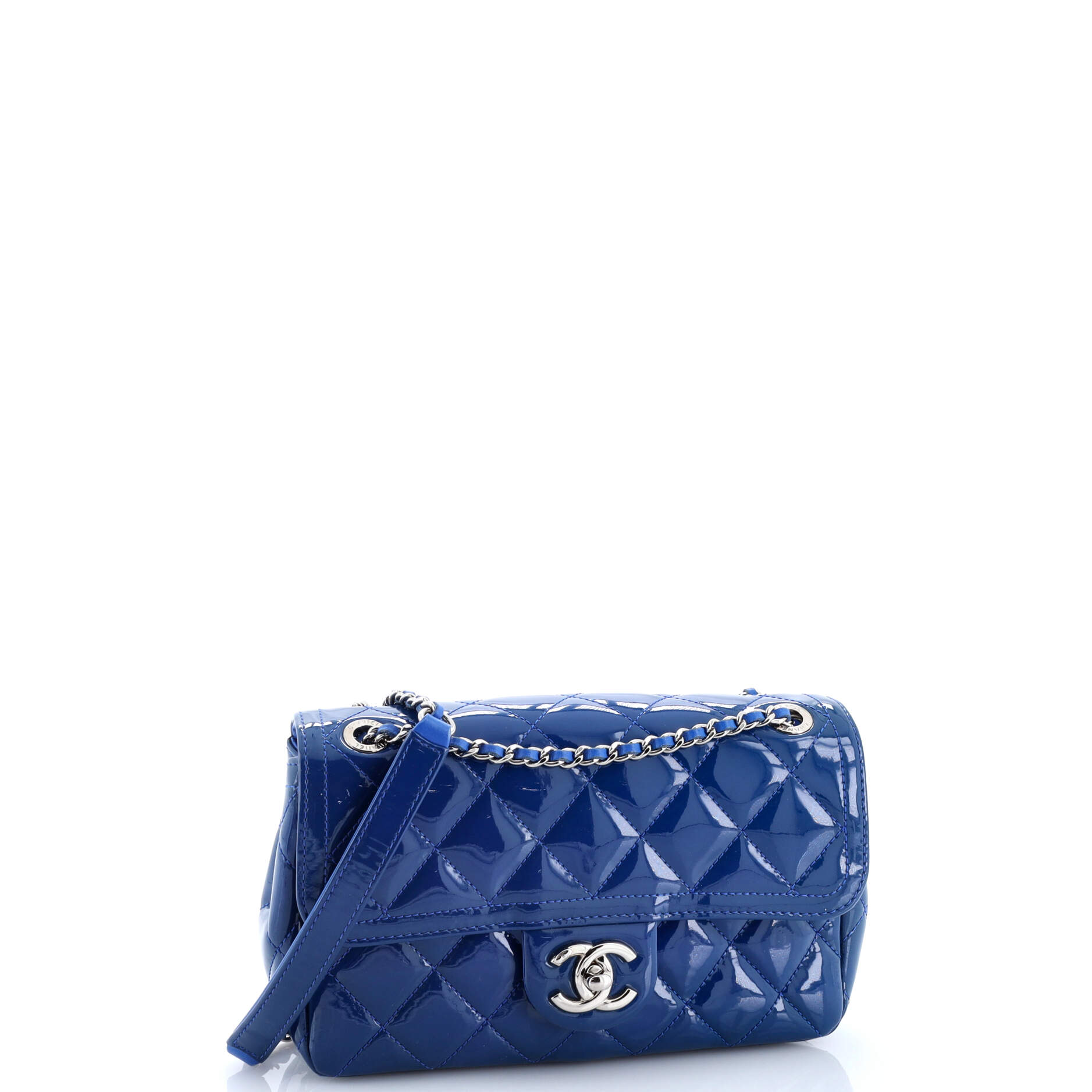Coco Shine Flap Bag Quilted Patent Small
