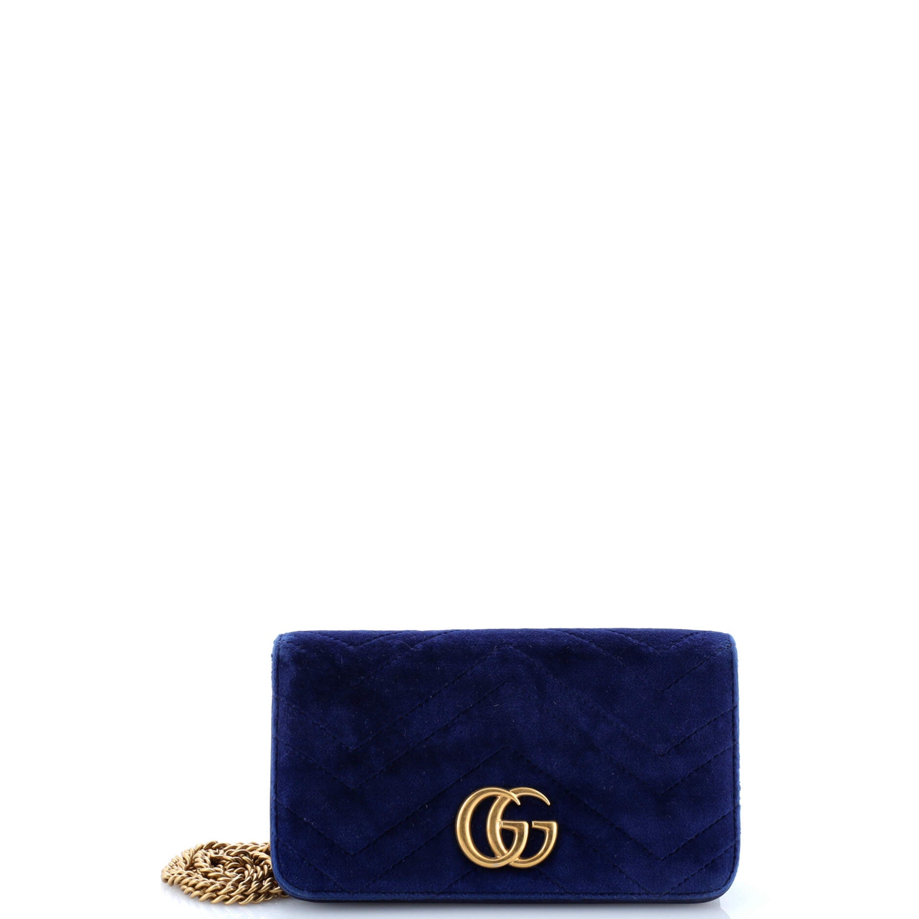 GG Marmont Chain Flap Bag Matelasse Velvet Mini