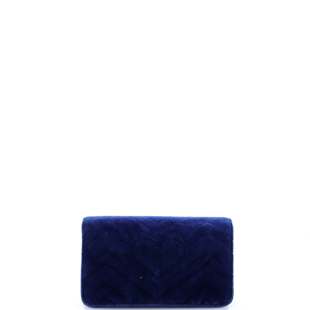 GG Marmont Chain Flap Bag Matelasse Velvet Mini