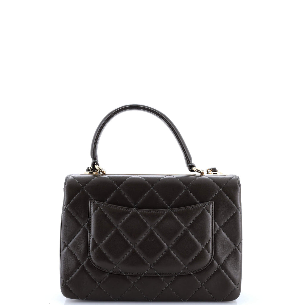 Trendy CC Top Handle Bag Quilted Lambskin Small