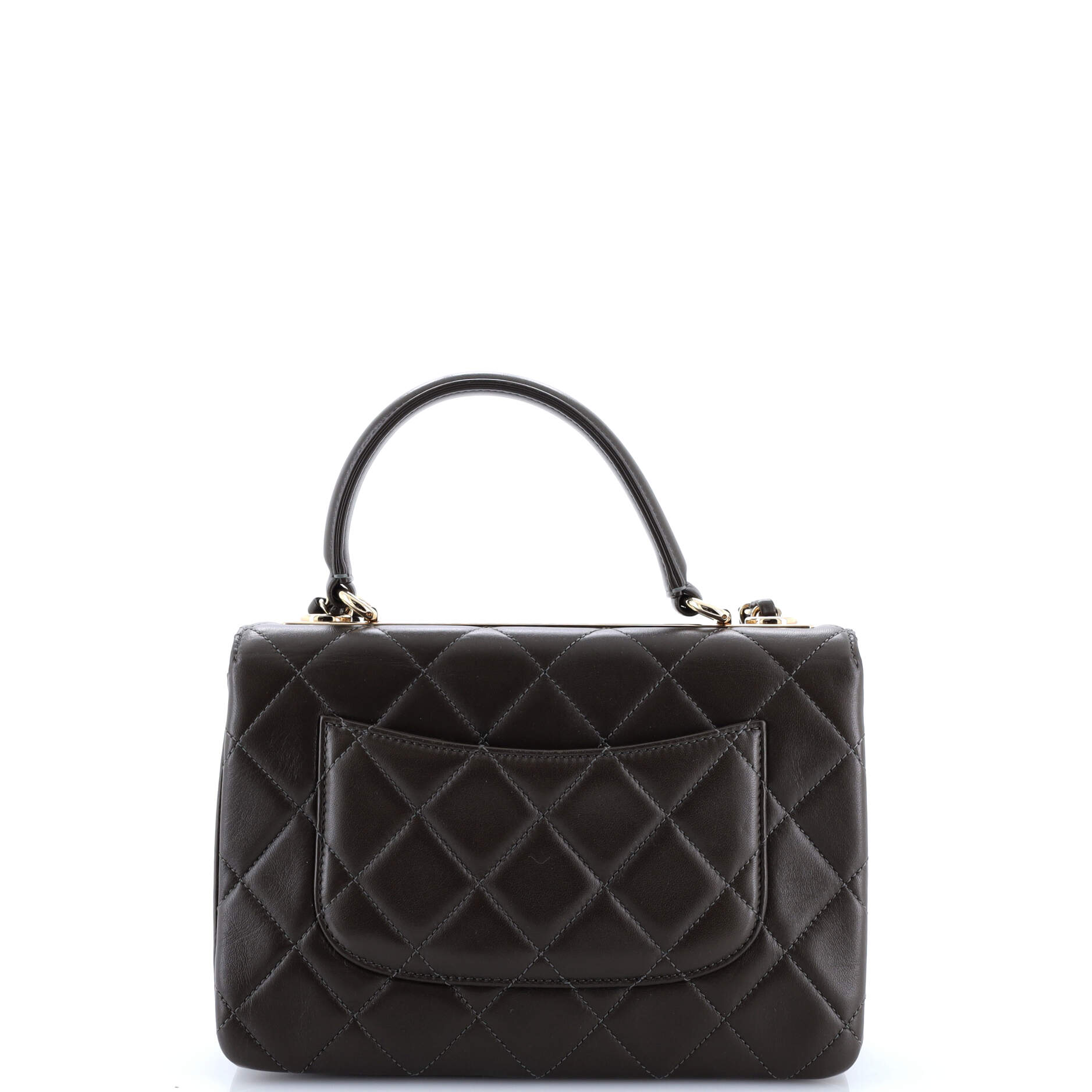 Trendy CC Top Handle Bag Quilted Lambskin Small