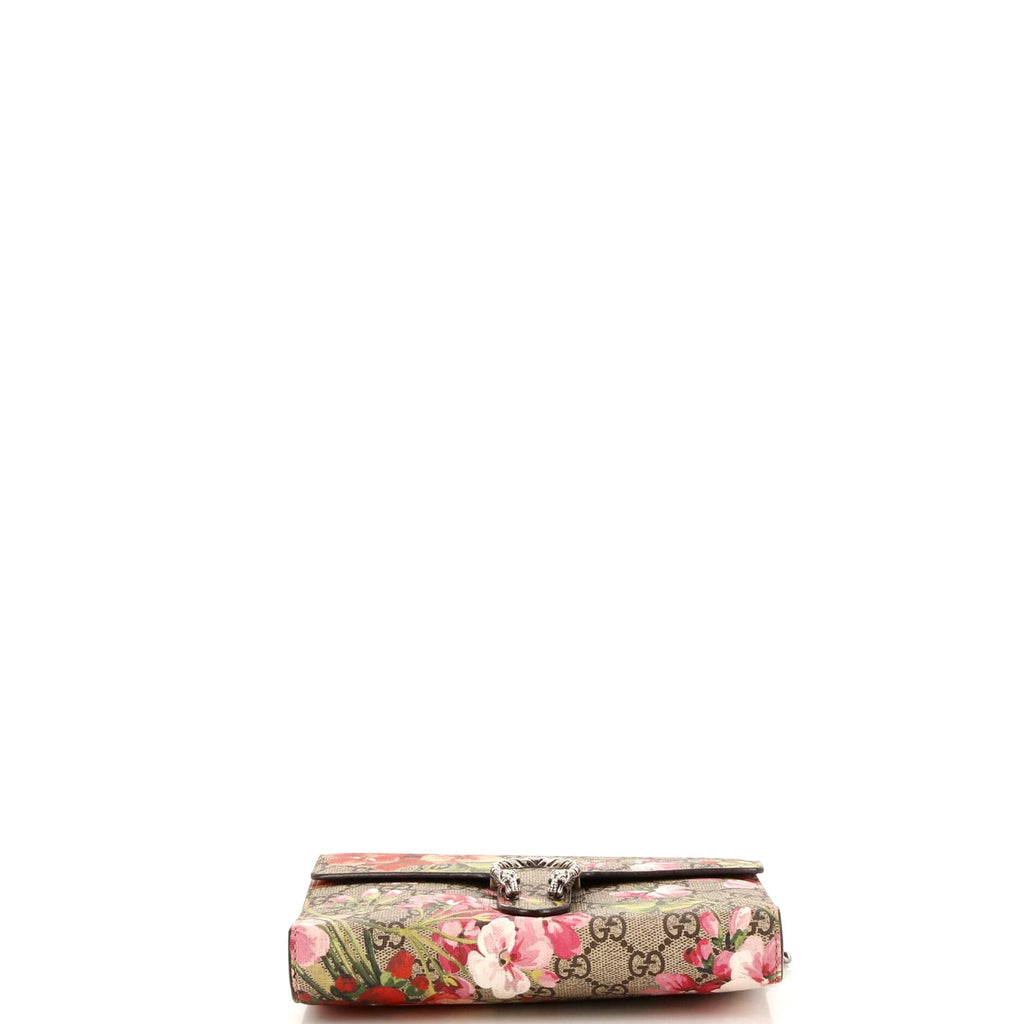 Dionysus Chain Wallet Blooms Print GG Coated Canvas Small