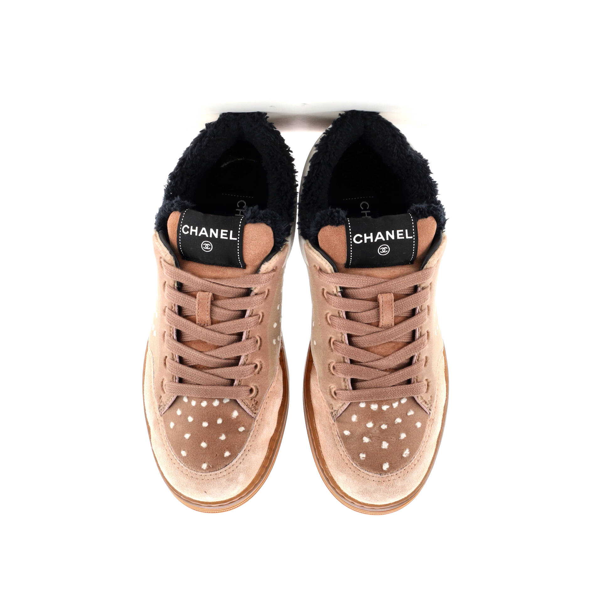 Women's Logo Low-Top Sneakers Suede and Shearling