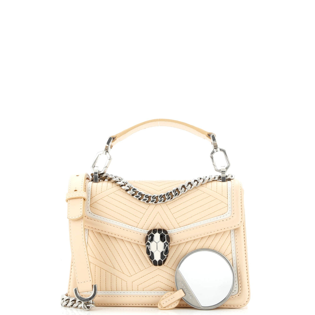 Serpenti Forever Top Handle Bag Quilted Leather Small