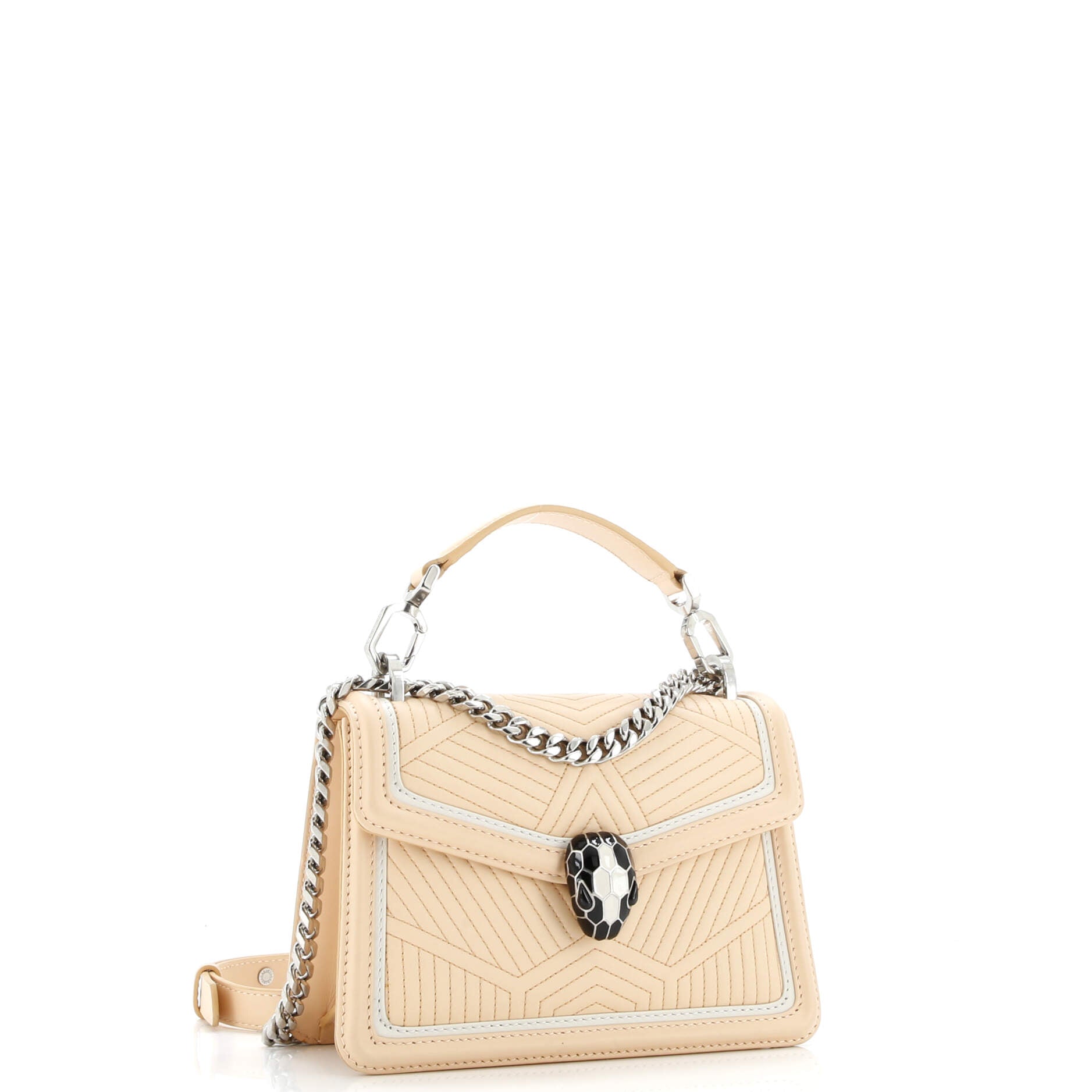 Serpenti Forever Top Handle Bag Quilted Leather Small