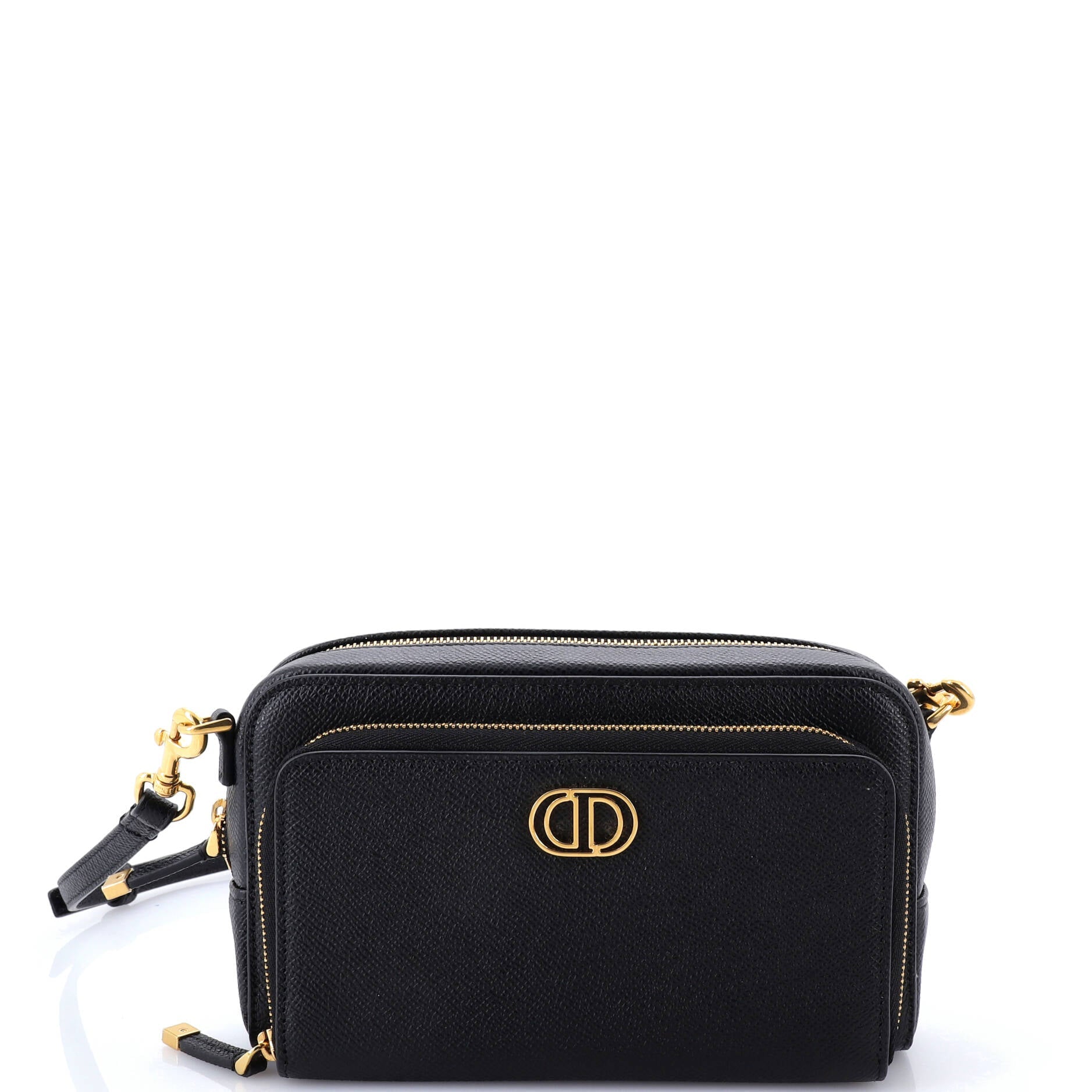 Caro Double Pouch Crossbody Bag Leather