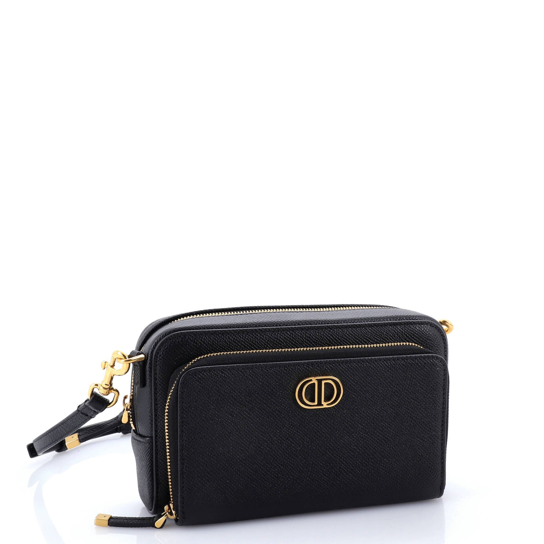 Caro Double Pouch Crossbody Bag Leather