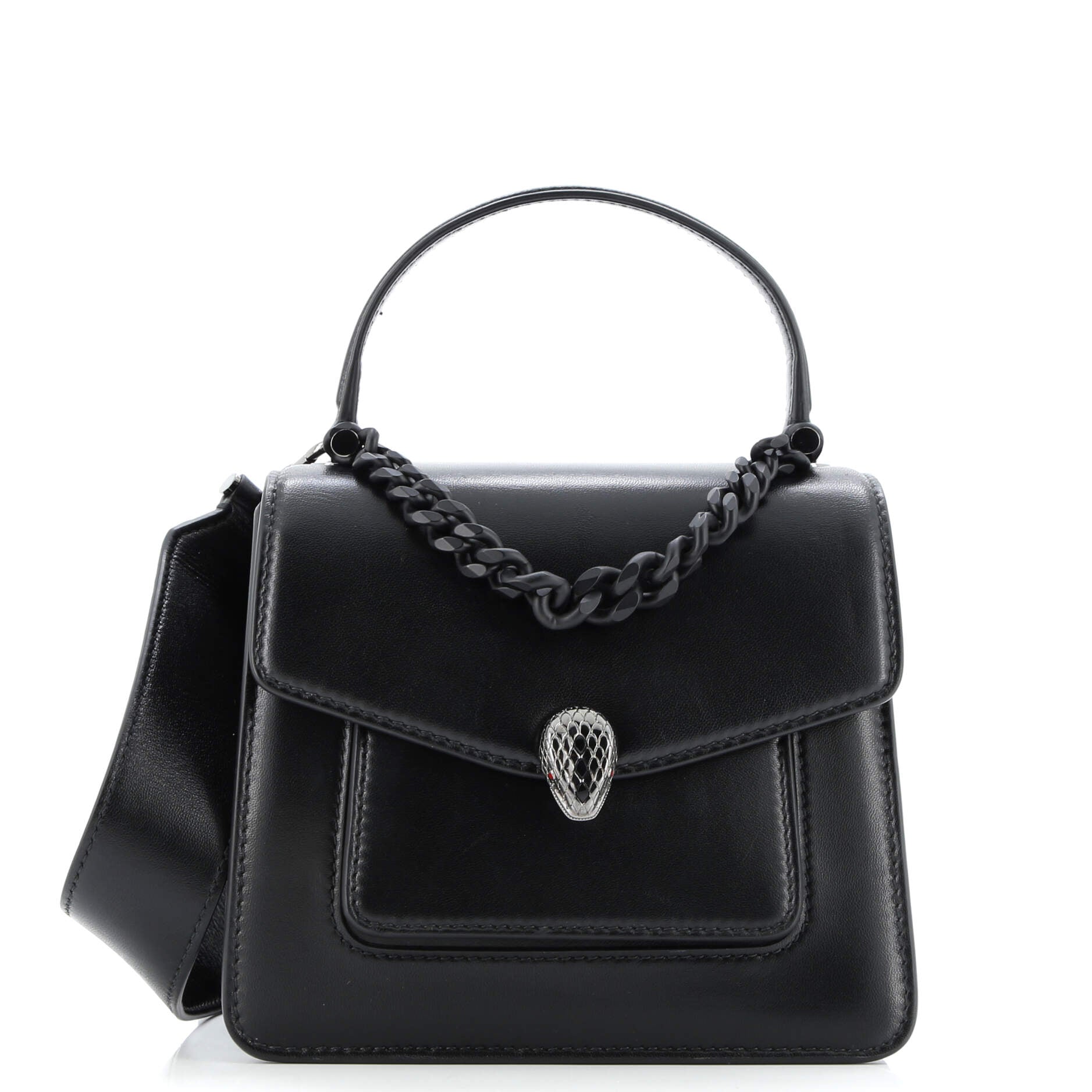 Serpenti Forever Maxi Chain Top Handle Bag Leather Small