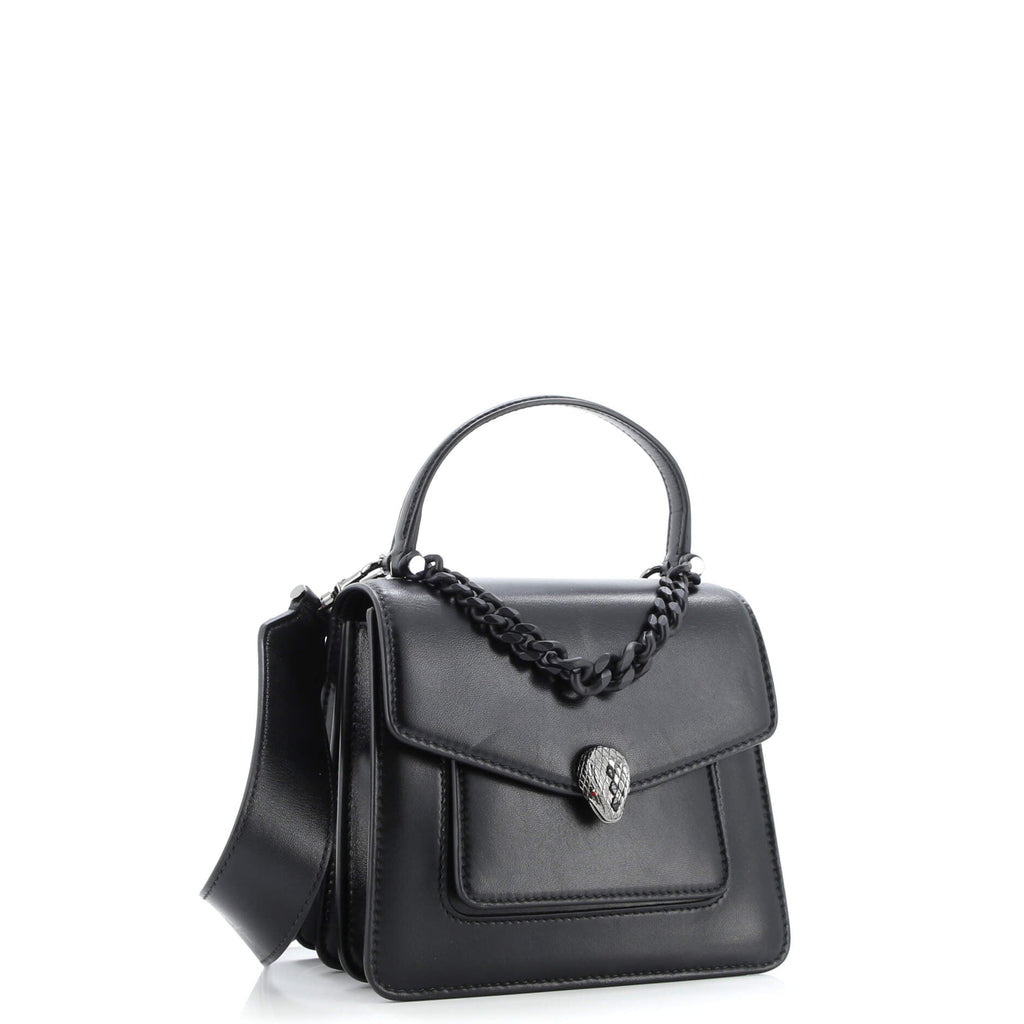 Serpenti Forever Maxi Chain Top Handle Bag Leather Small