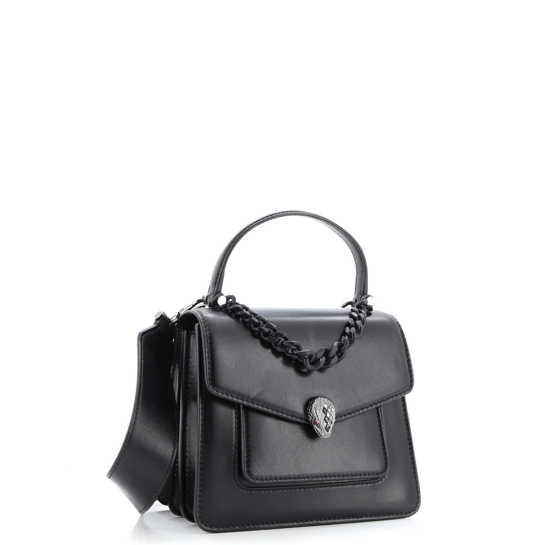 Serpenti Forever Maxi Chain Top Handle Bag Leather Small