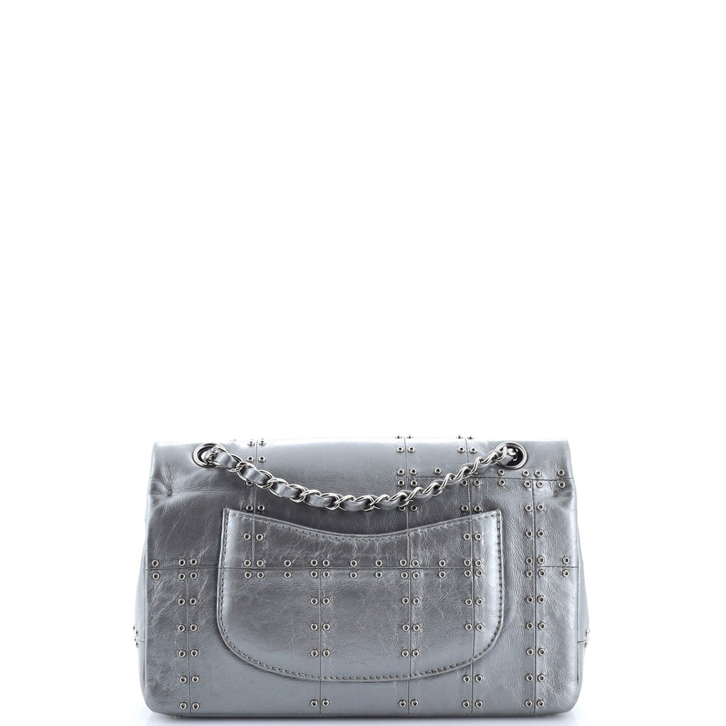 Airlines Classic Double Flap Bag Studded Quilted Glazed Calfskin Medium