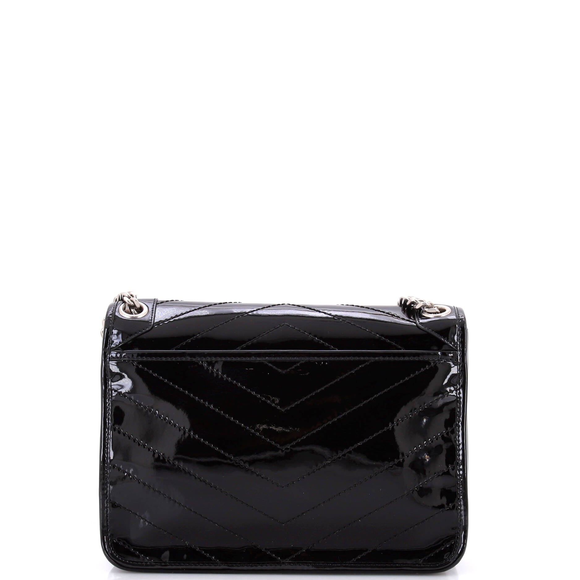 Niki Chain Flap Bag Matelasse Chevron Patent Medium