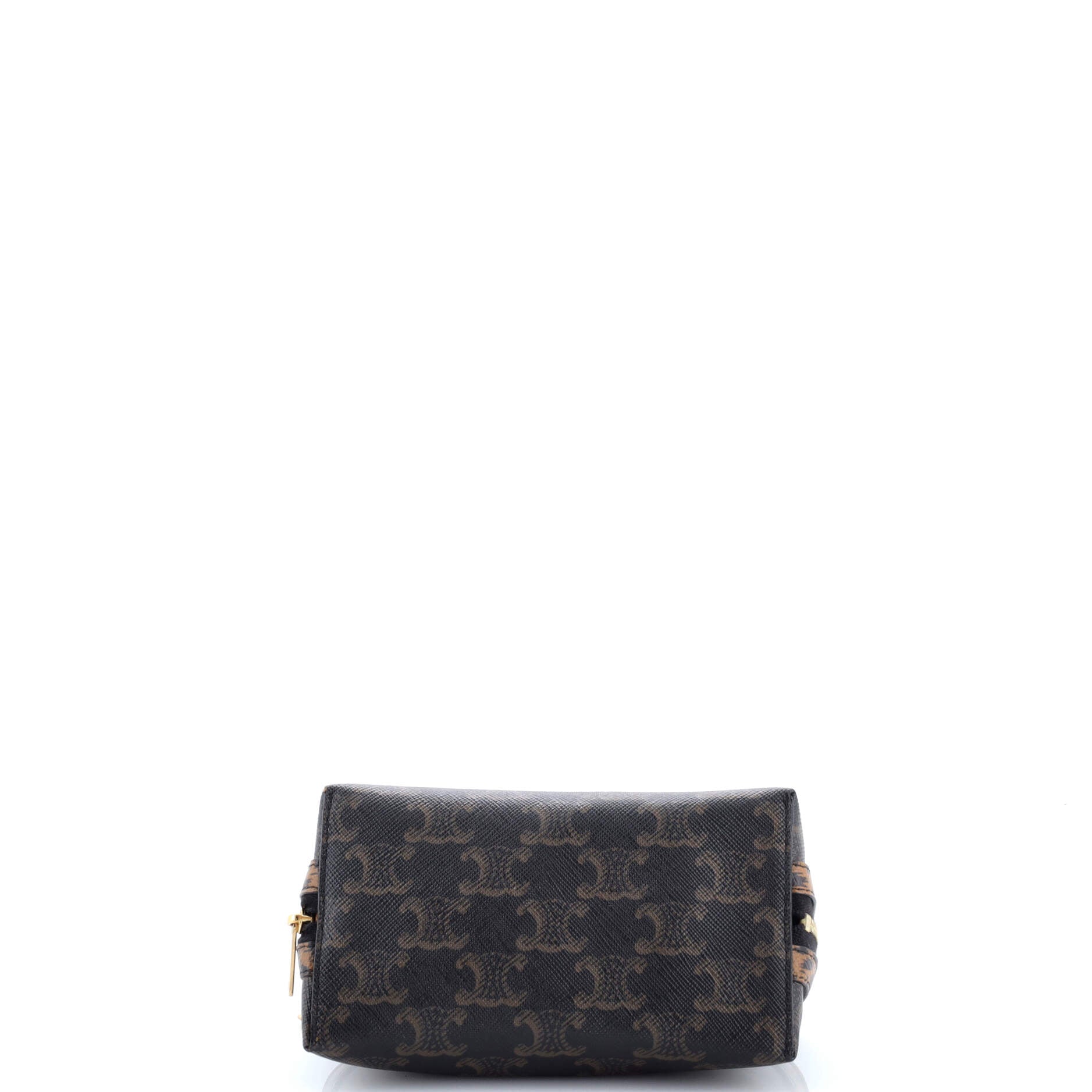 Zip Around Chain Clutch Triomphe Coated Canvas