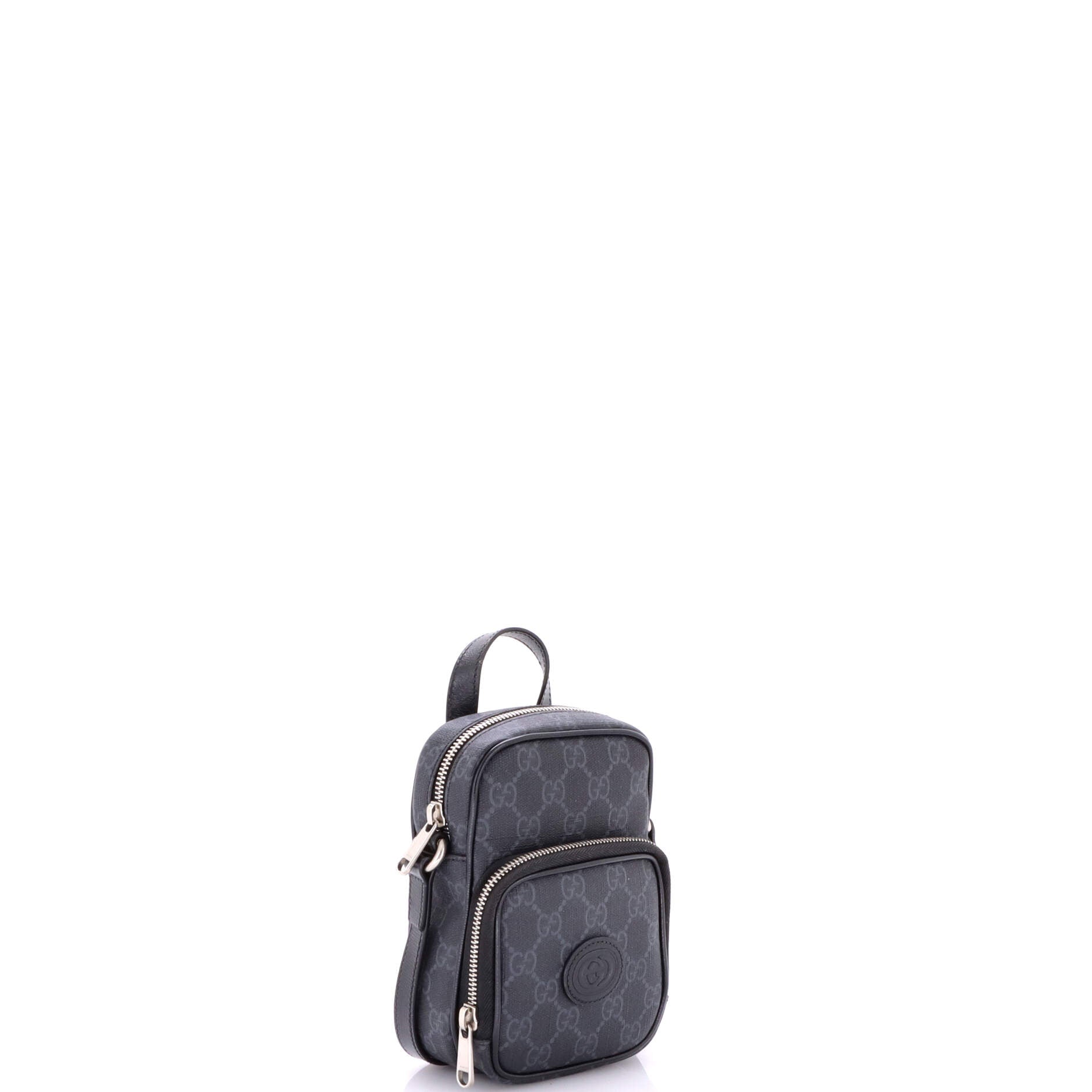 Interlocking G Patch Top Handle Crossbody Bag GG Coated Canvas Mini
