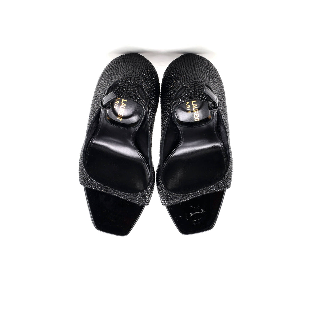 Women’s Opyum Peep Toe Pumps Crystal Embellished Leather 110