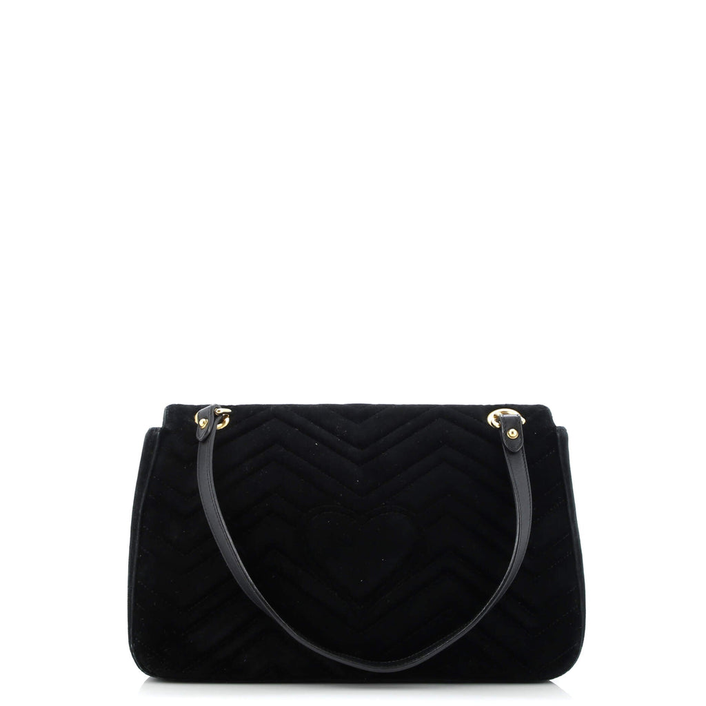 GG Marmont Flap Bag Matelasse Velvet Medium