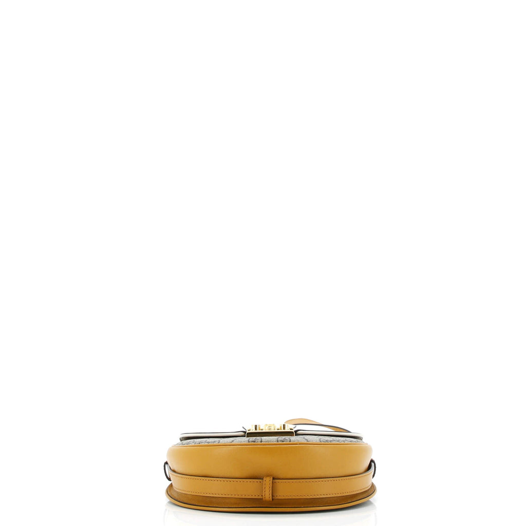 Padlock Saddle Shoulder Bag GG Coated Canvas and Leather Small
