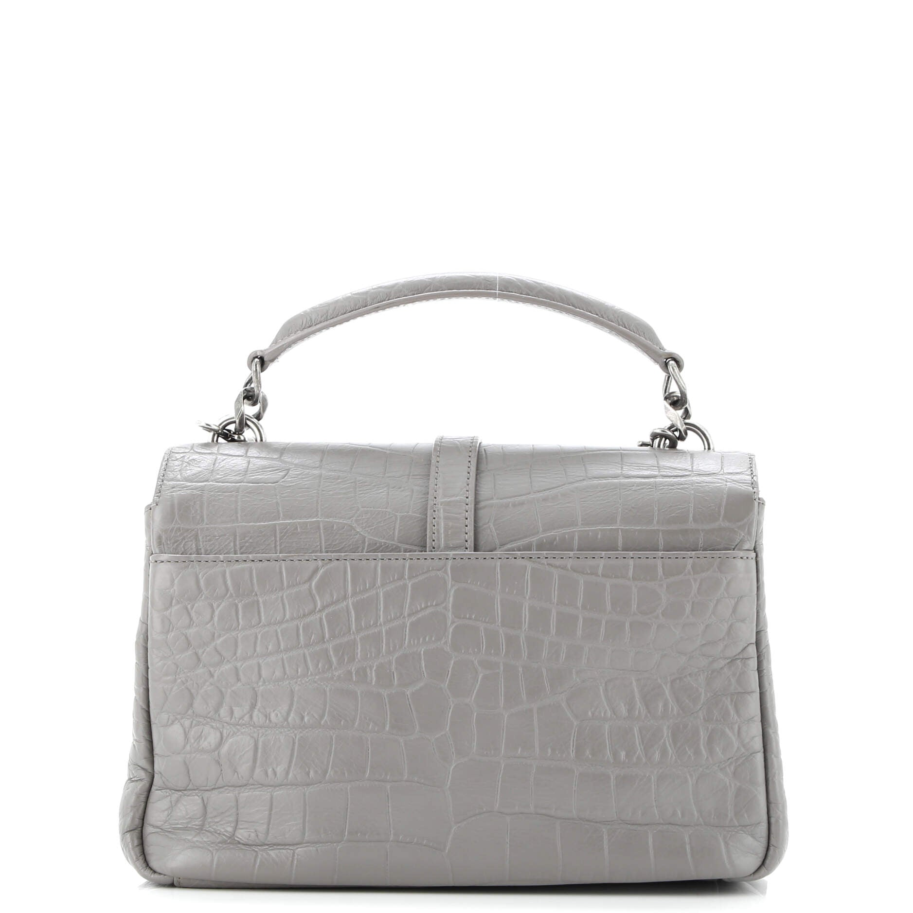 Classic Monogram College Bag Crocodile Embossed Leather Medium