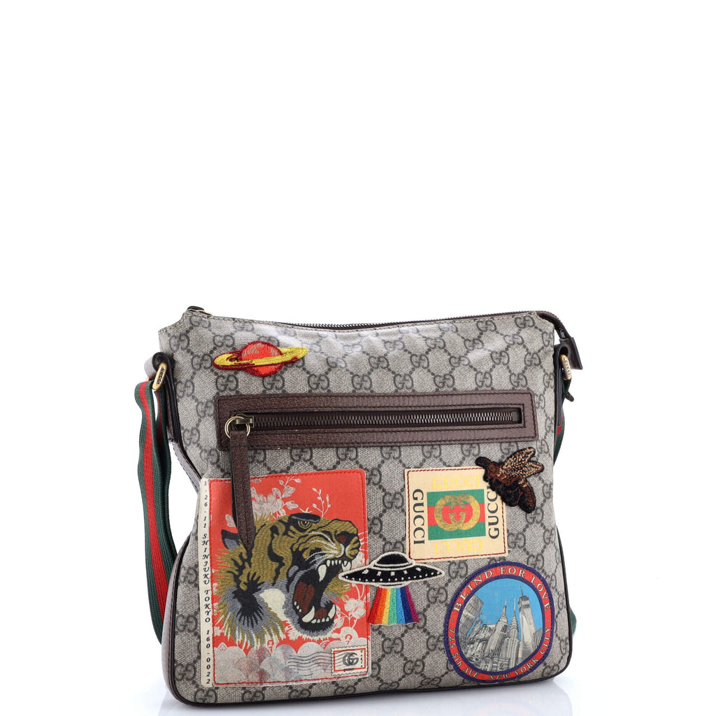 Courrier Zip Messenger GG Coated Canvas with Applique Medium
