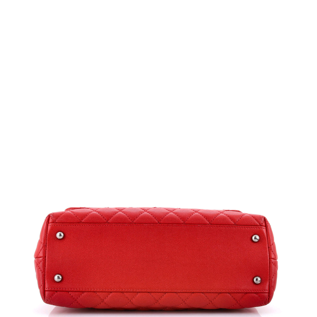 Coco Top Handle Bag Quilted Caviar Small