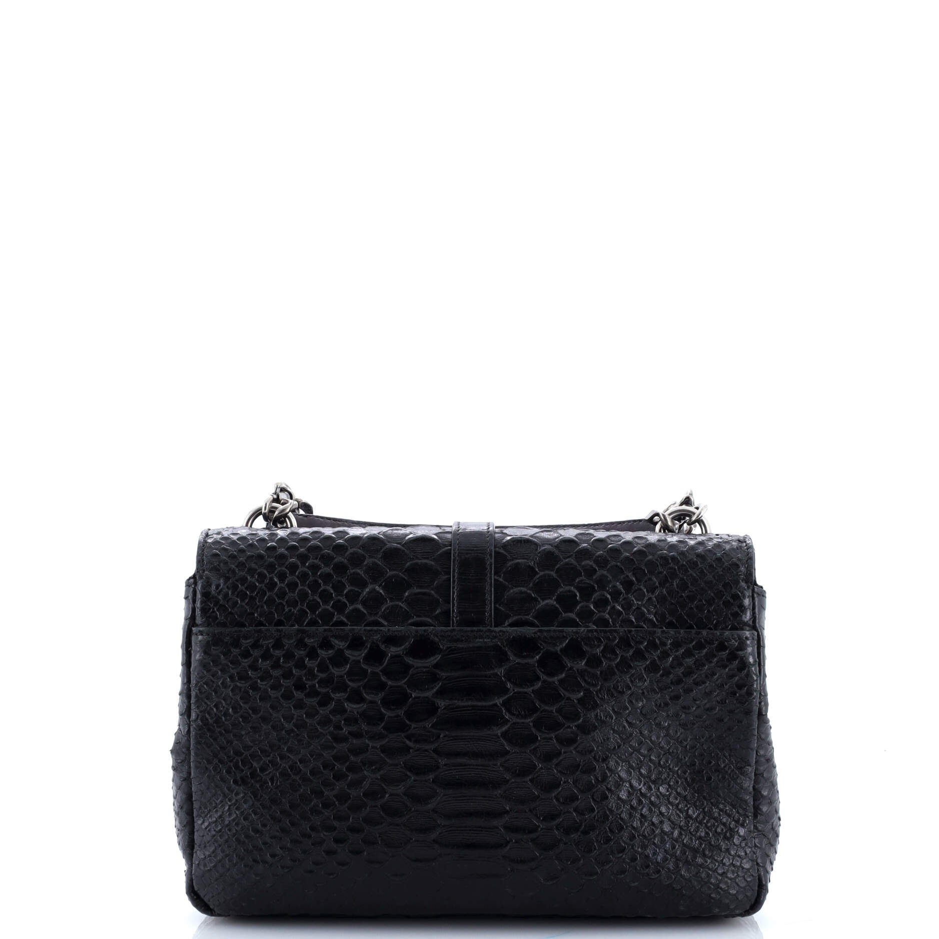 Classic Monogram College Bag Python Embossed Leather Medium
