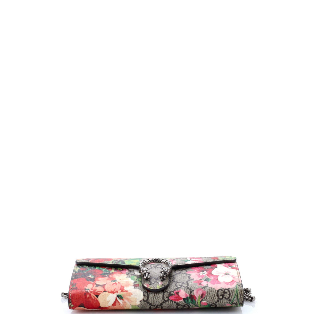Dionysus Chain Wallet Blooms Print GG Coated Canvas Long
