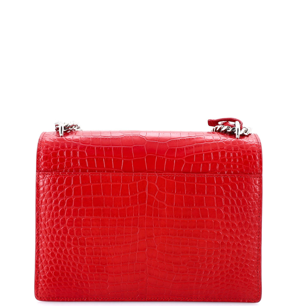 Sunset Crossbody Bag Crocodile Embossed Leather Medium