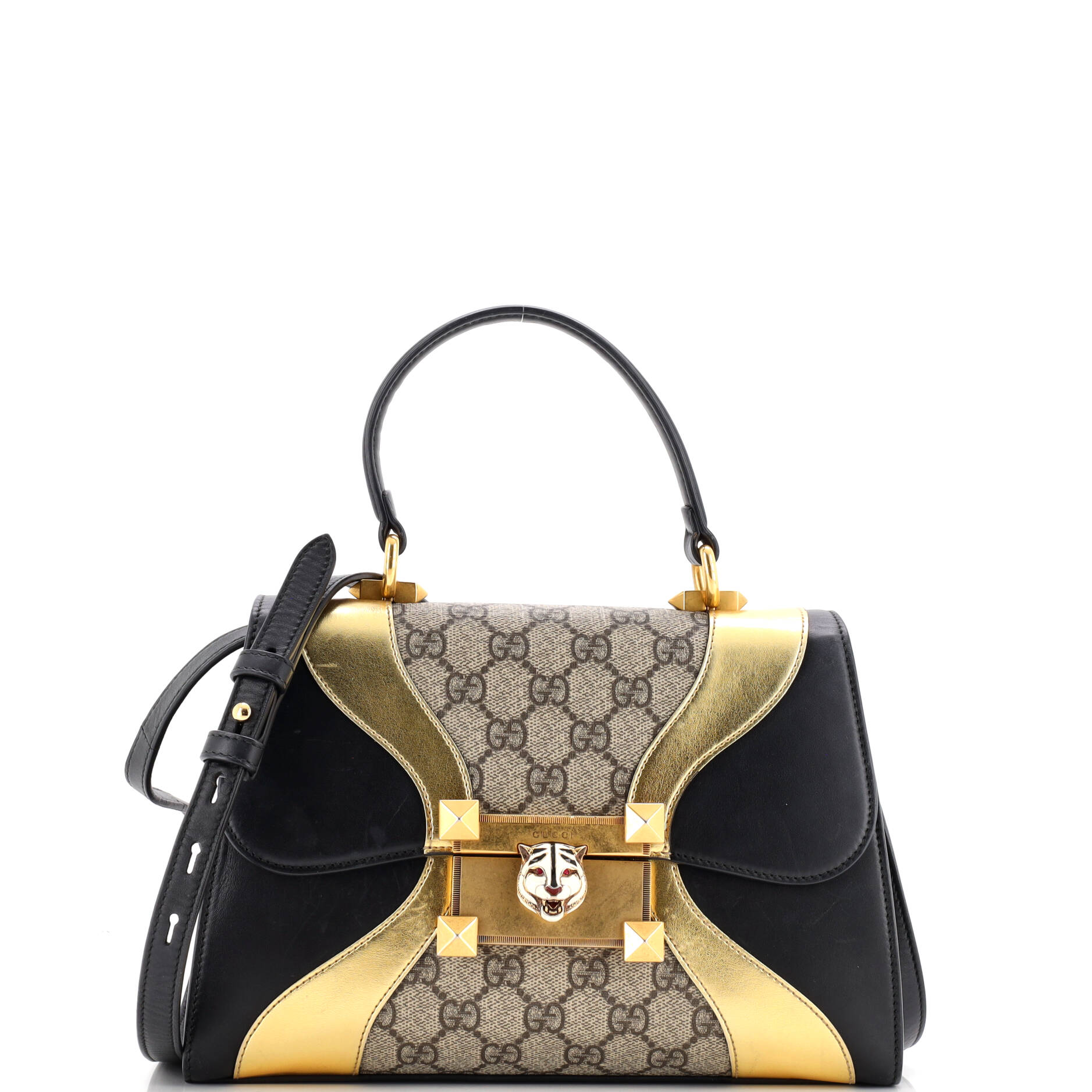 Osiride Top Handle Bag GG Coated Canvas and Leather Small