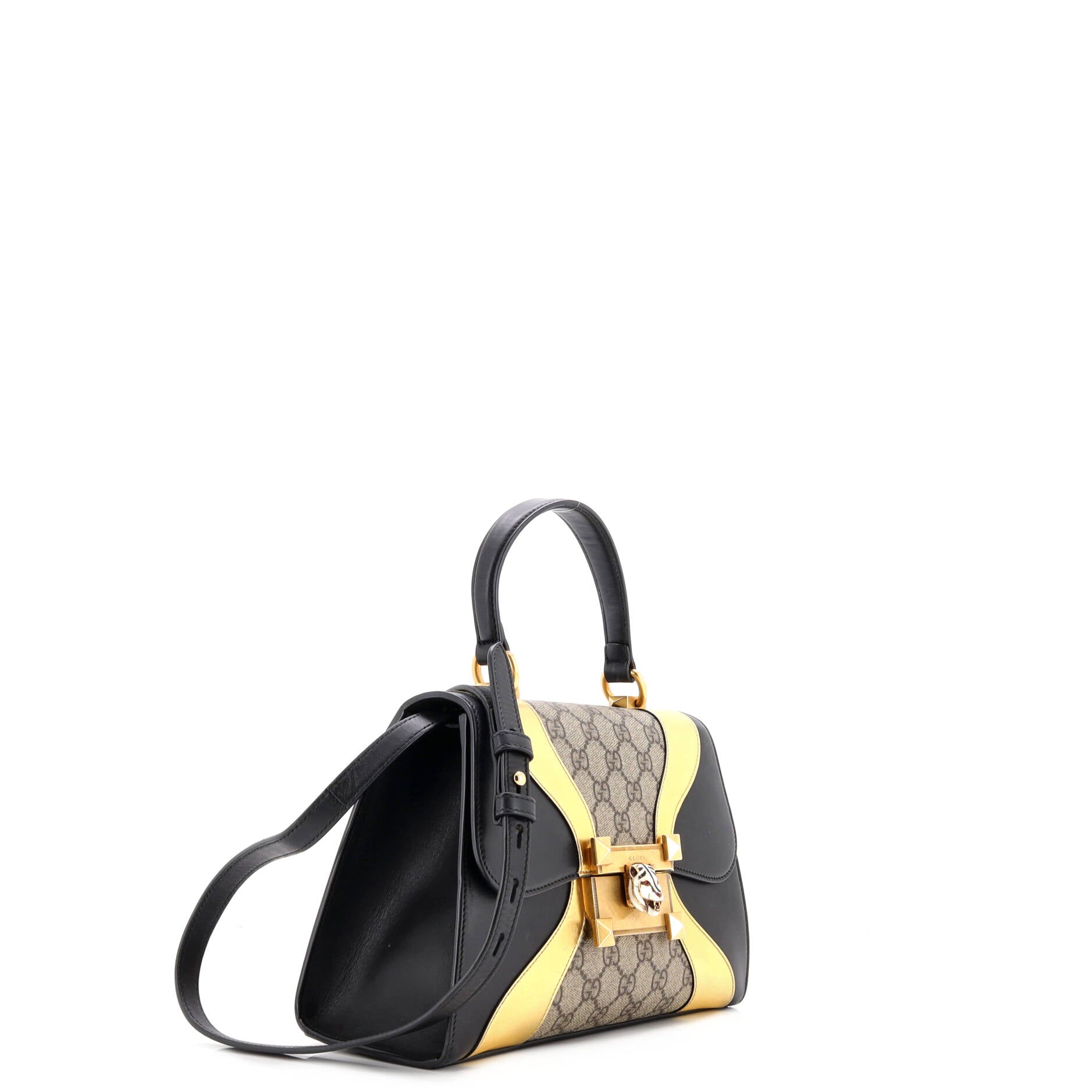 Osiride Top Handle Bag GG Coated Canvas and Leather Small