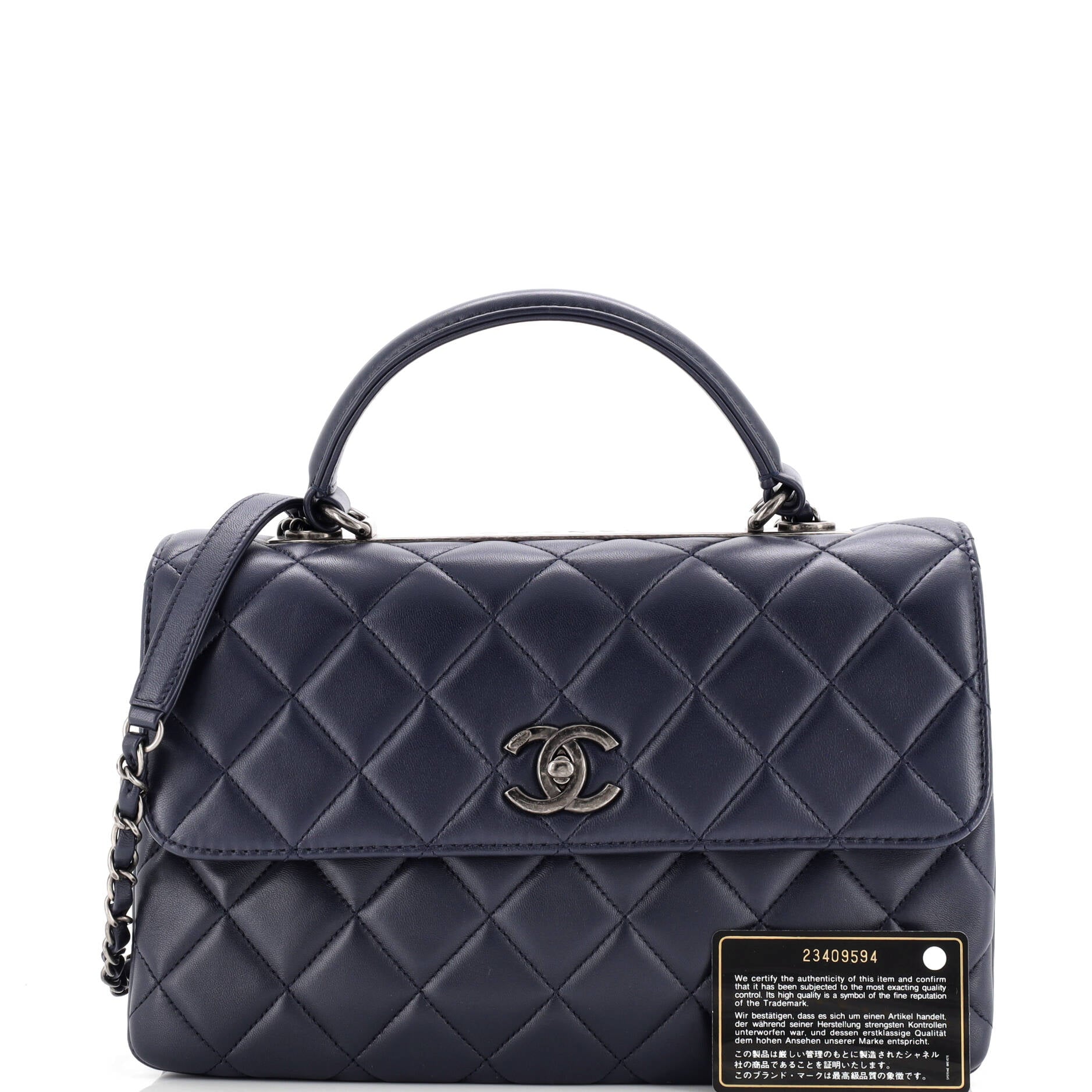 Trendy CC Top Handle Bag Quilted Lambskin Medium