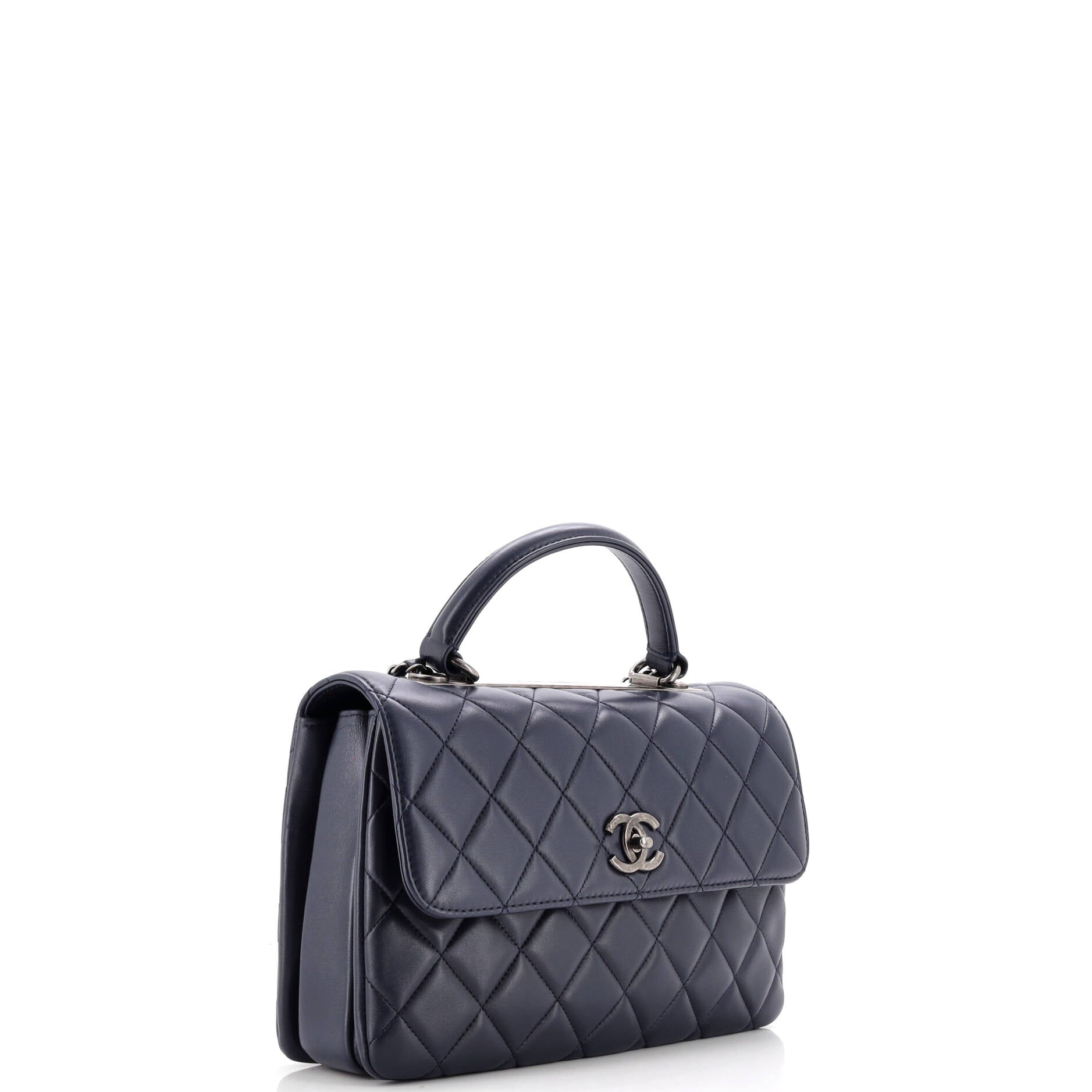 Trendy CC Top Handle Bag Quilted Lambskin Medium