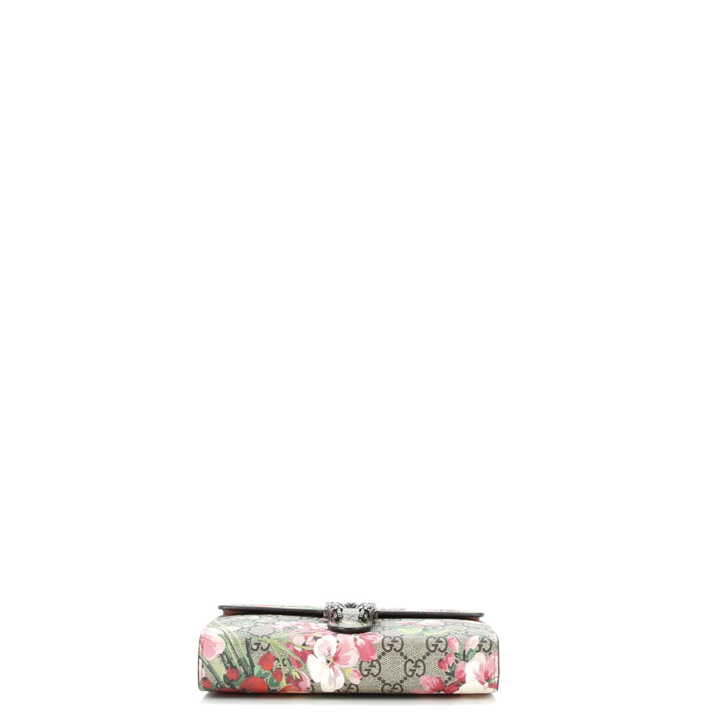 Dionysus Chain Wallet Blooms Print GG Coated Canvas Small