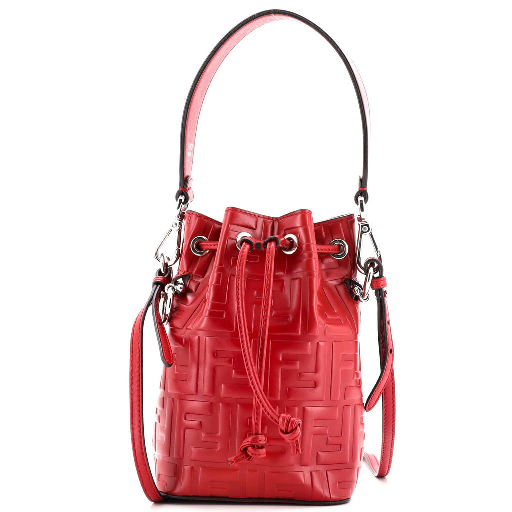 Mon Tresor Bucket Bag Zucca Embossed Leather Mini