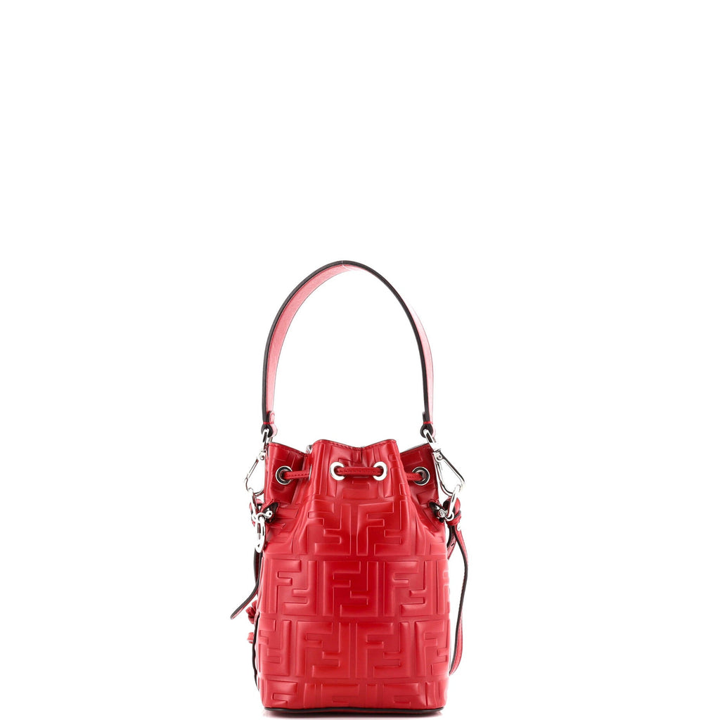 Mon Tresor Bucket Bag Zucca Embossed Leather Mini